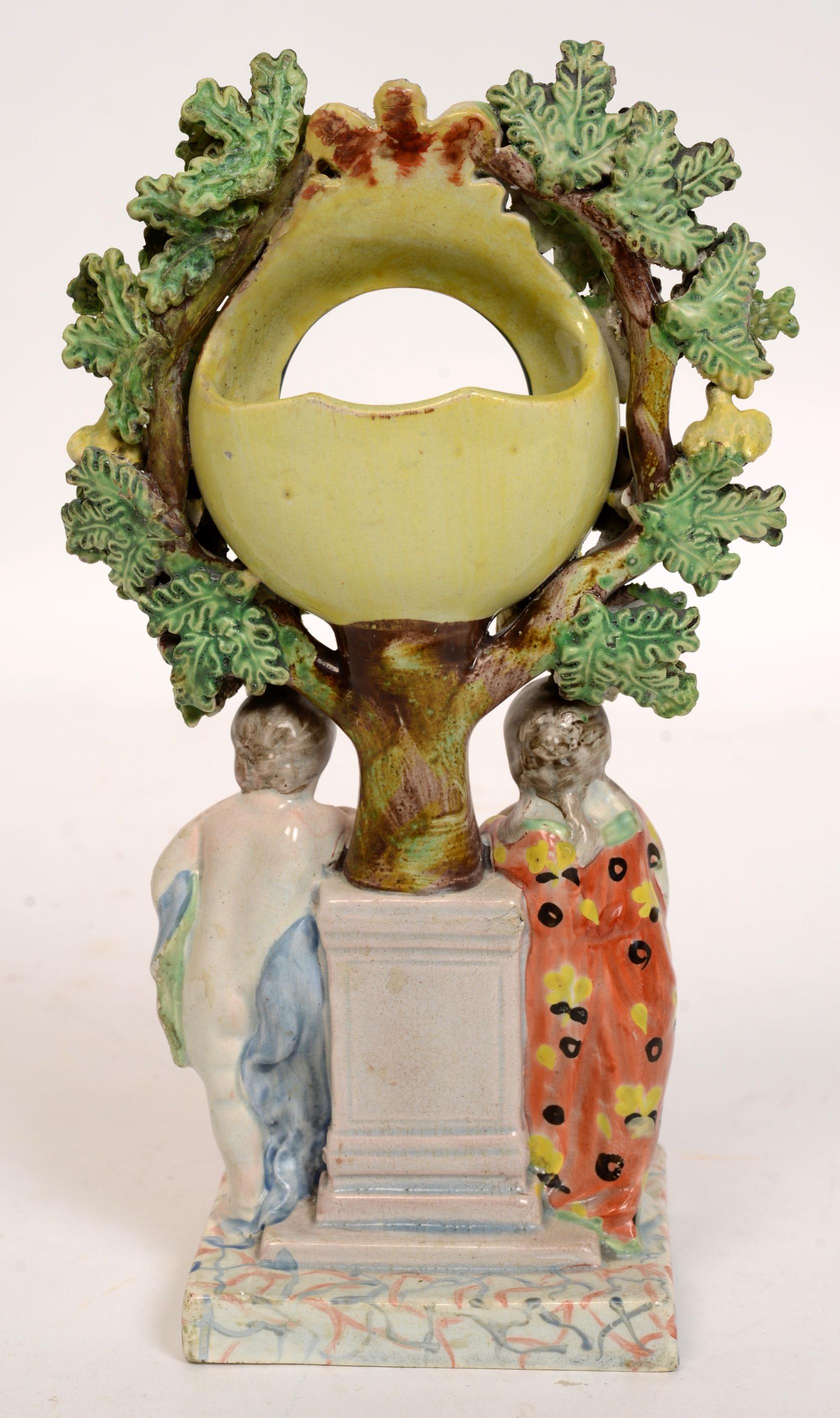 Staffordshire Pearlware Bocage Figure Watch Holder, circa 1820 For Sale 2