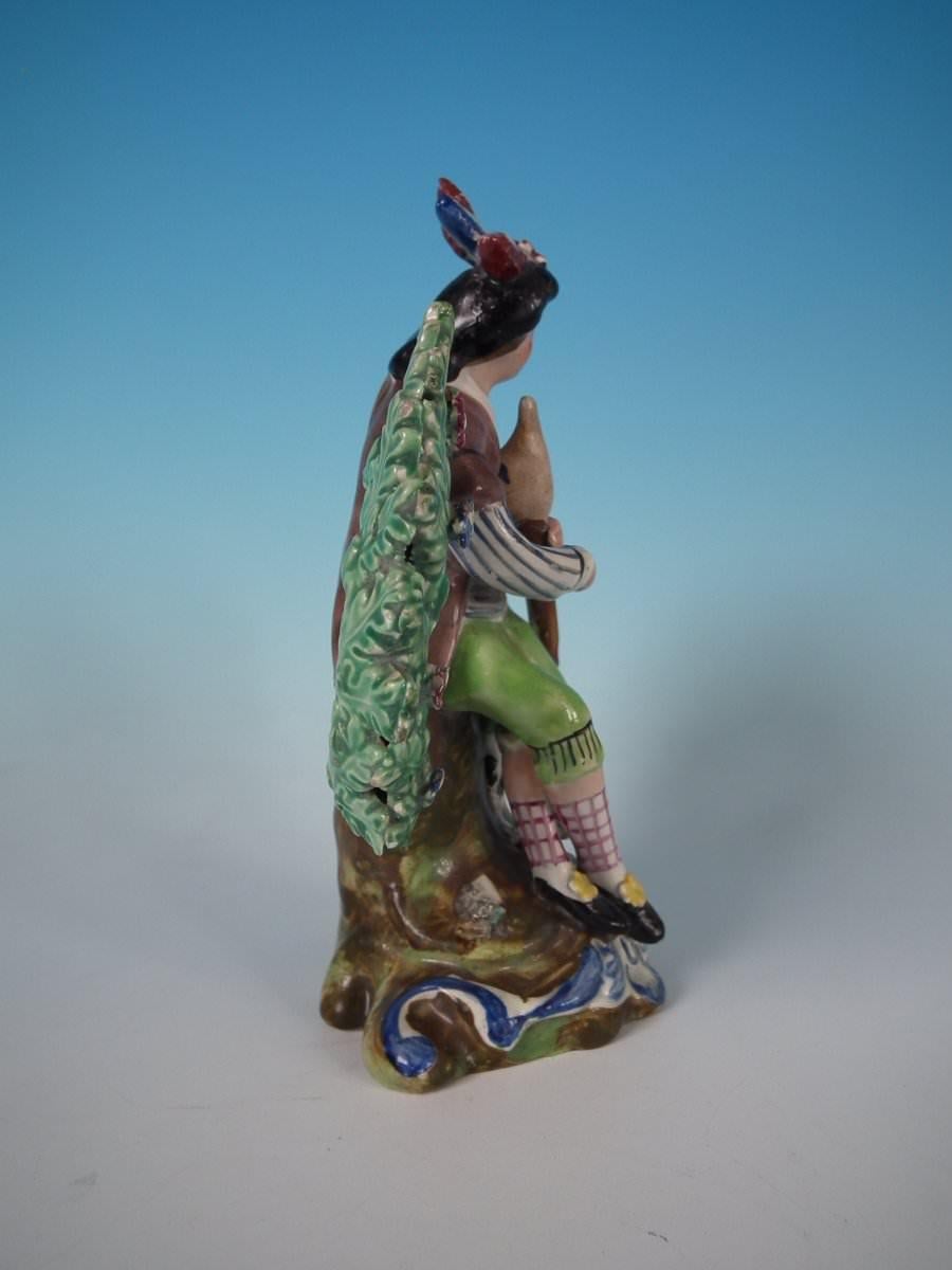 English Staffordshire Pearlware Bocage Piper Figure For Sale