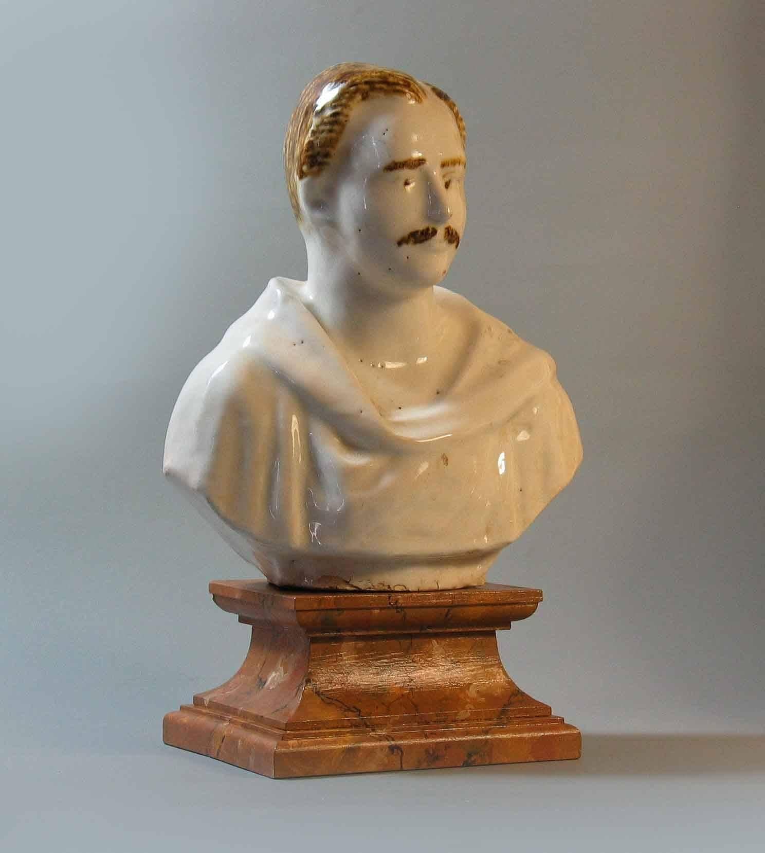 English Staffordshire Pearlware Bust of Prince Albert, circa 1850