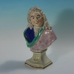 Busto in perle dello Staffordshire raffigurante il compositore Handel