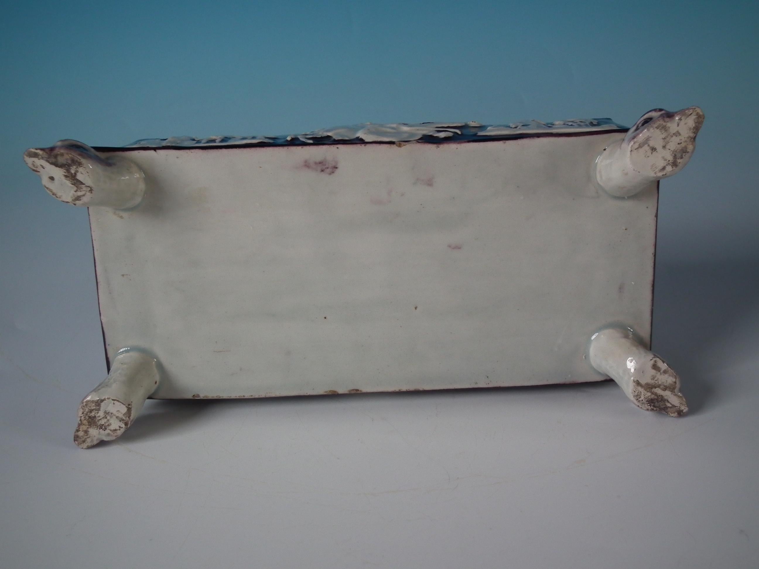Early 19th Century Staffordshire Pearlware Greyhound Box and Cover