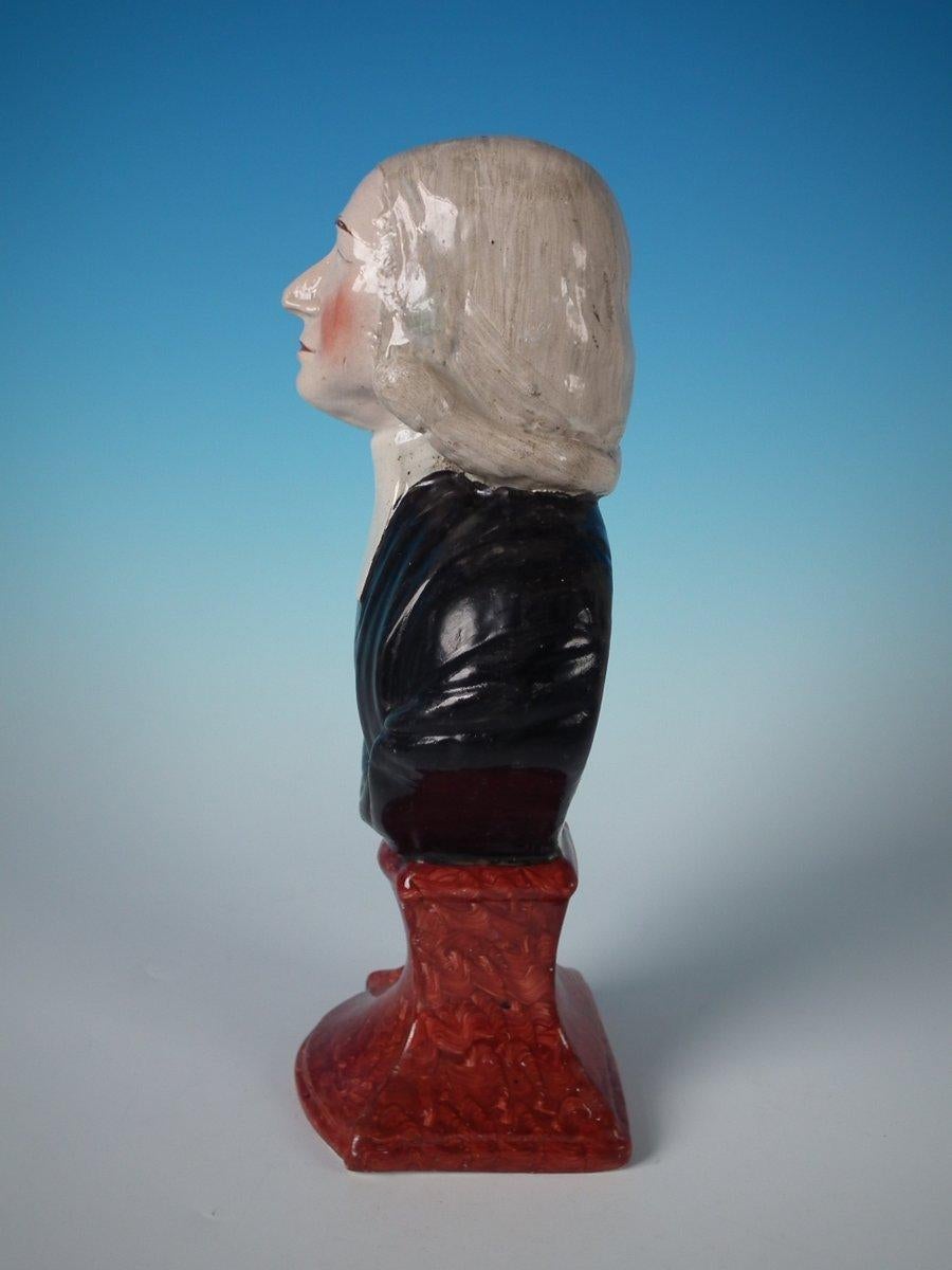 Pottery Staffordshire Pearlware 'John Wesley' Bust For Sale