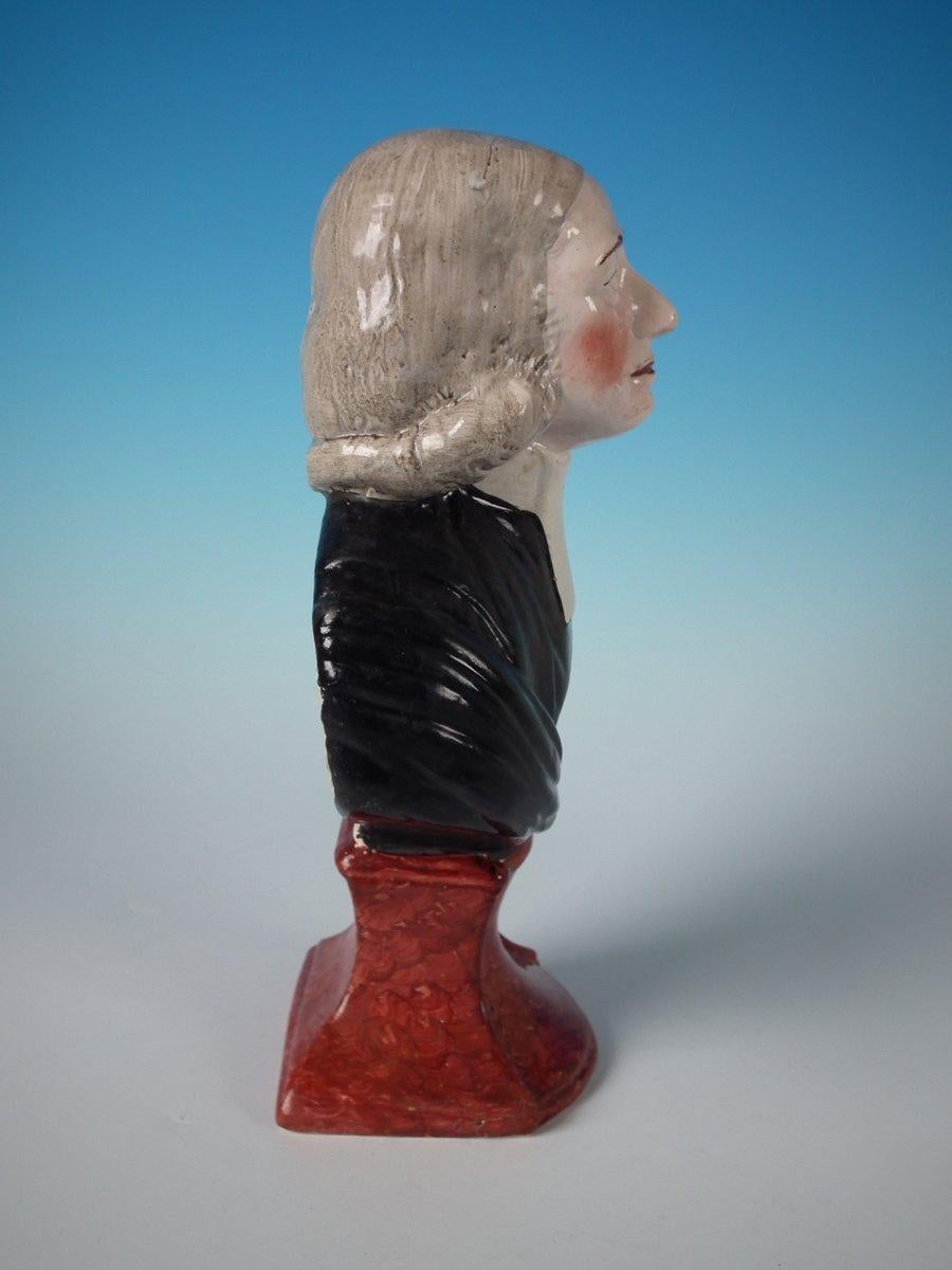 Busto di John Wesley in ceramica perlata dello Staffordshire in vendita 2