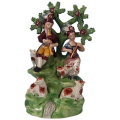 Staffordshire Pearlware Musicians and Sheep Bocage Group