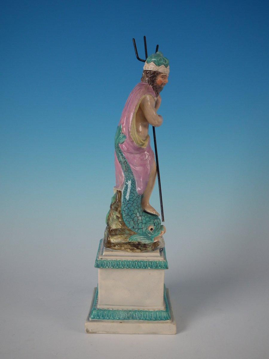 Staffordshire Perlenware Neptun Figur (Töpferwaren)