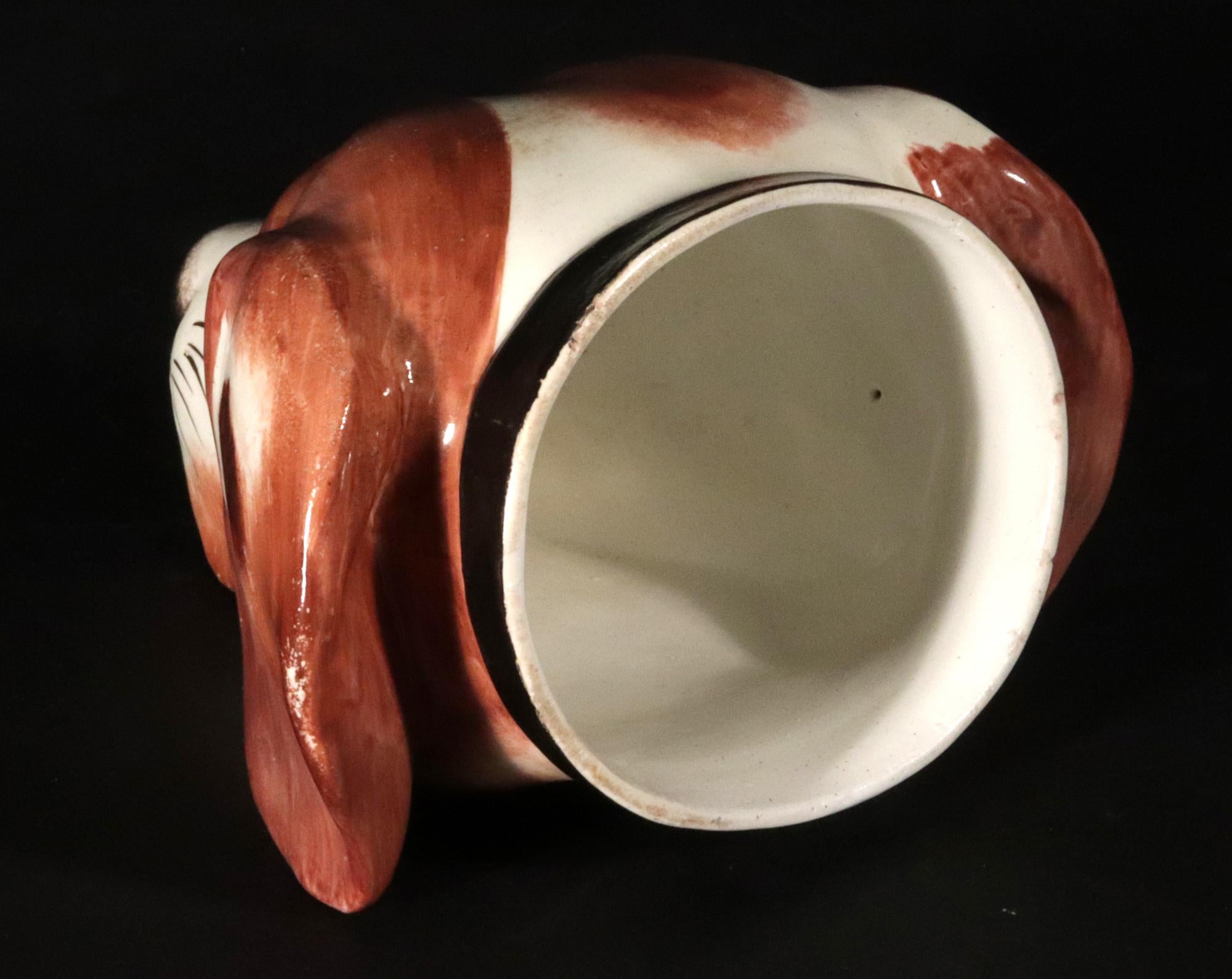 Staffordshire Pearlware Pottery Fox Hound Stirrup Cup For Sale 1