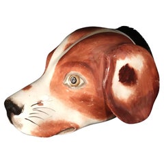 Staffordshire Pearlware Pottery Fox Hound Stirrup Cup