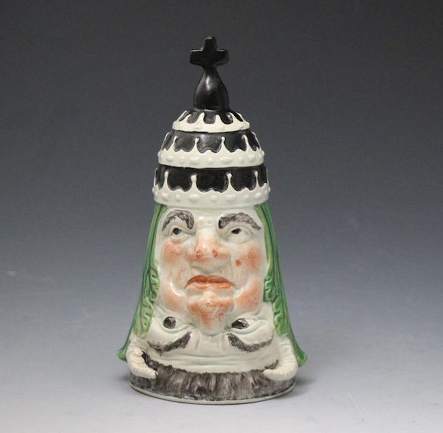English Staffordshire Pearlware Pottery Metarmorphose Ryton Cup, circa 1800, England For Sale
