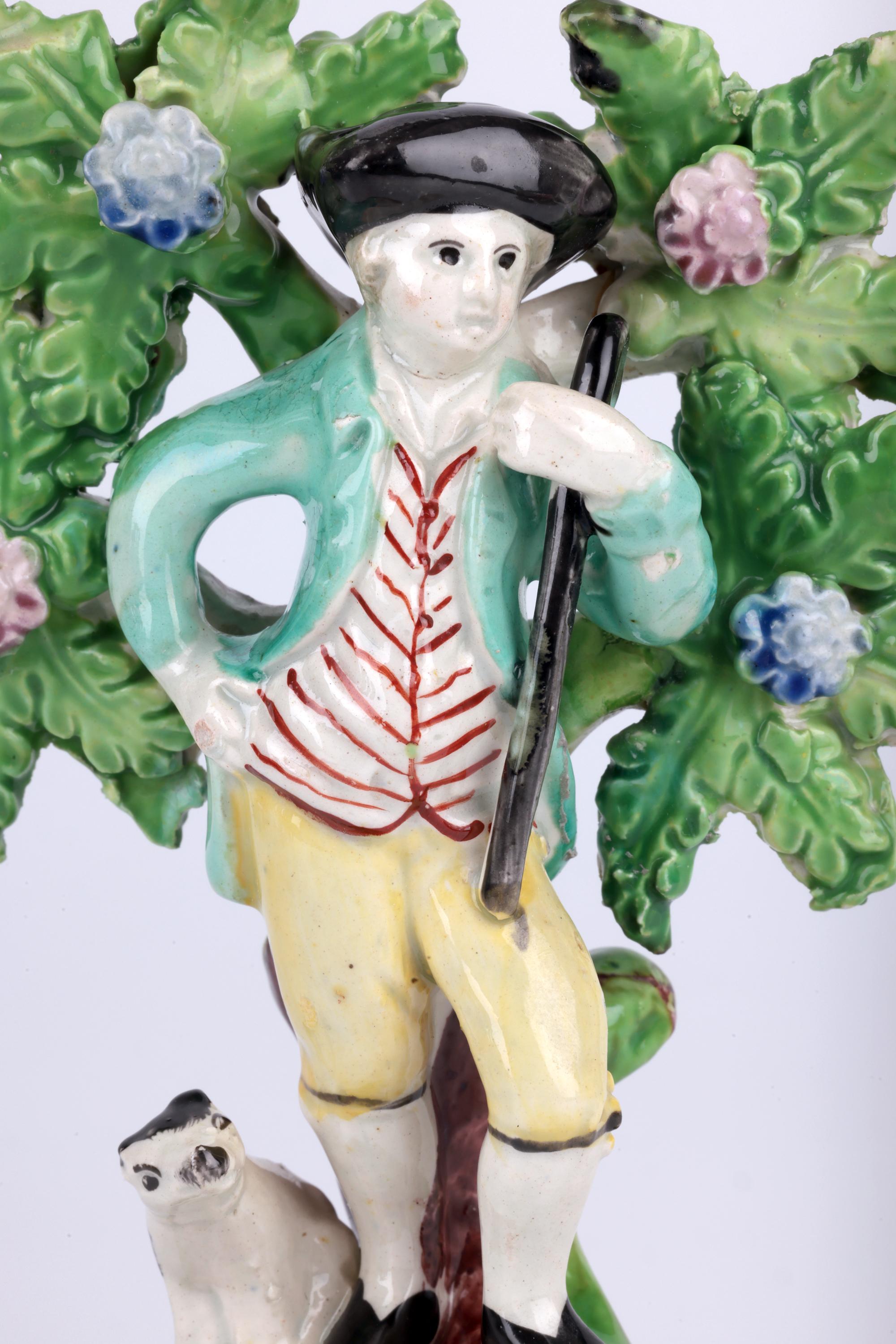 Staffordshire Pearlware Töpferei Hirte & Hirtin Figuren im Angebot 5