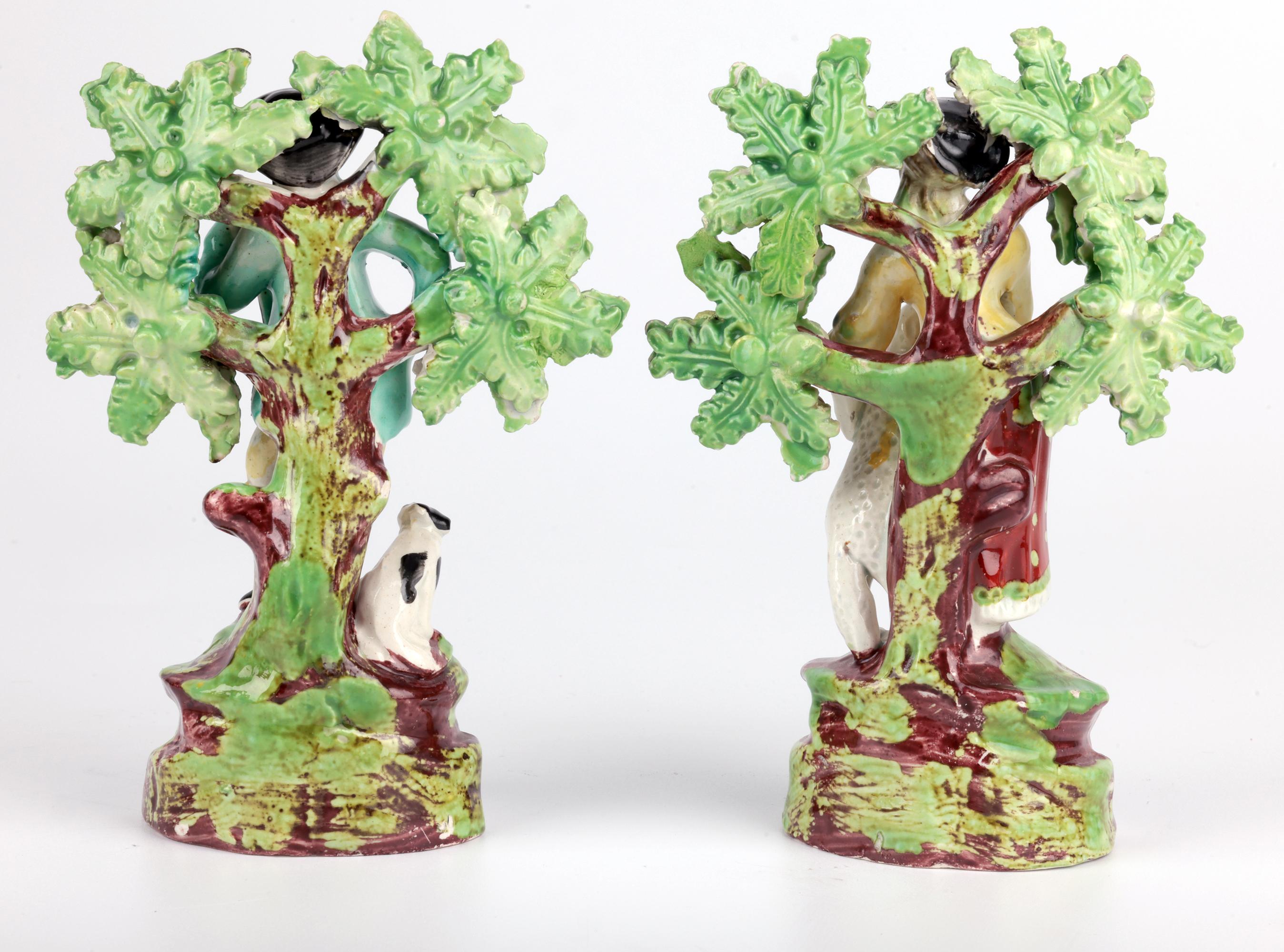 Staffordshire Pearlware Töpferei Hirte & Hirtin Figuren im Angebot 9