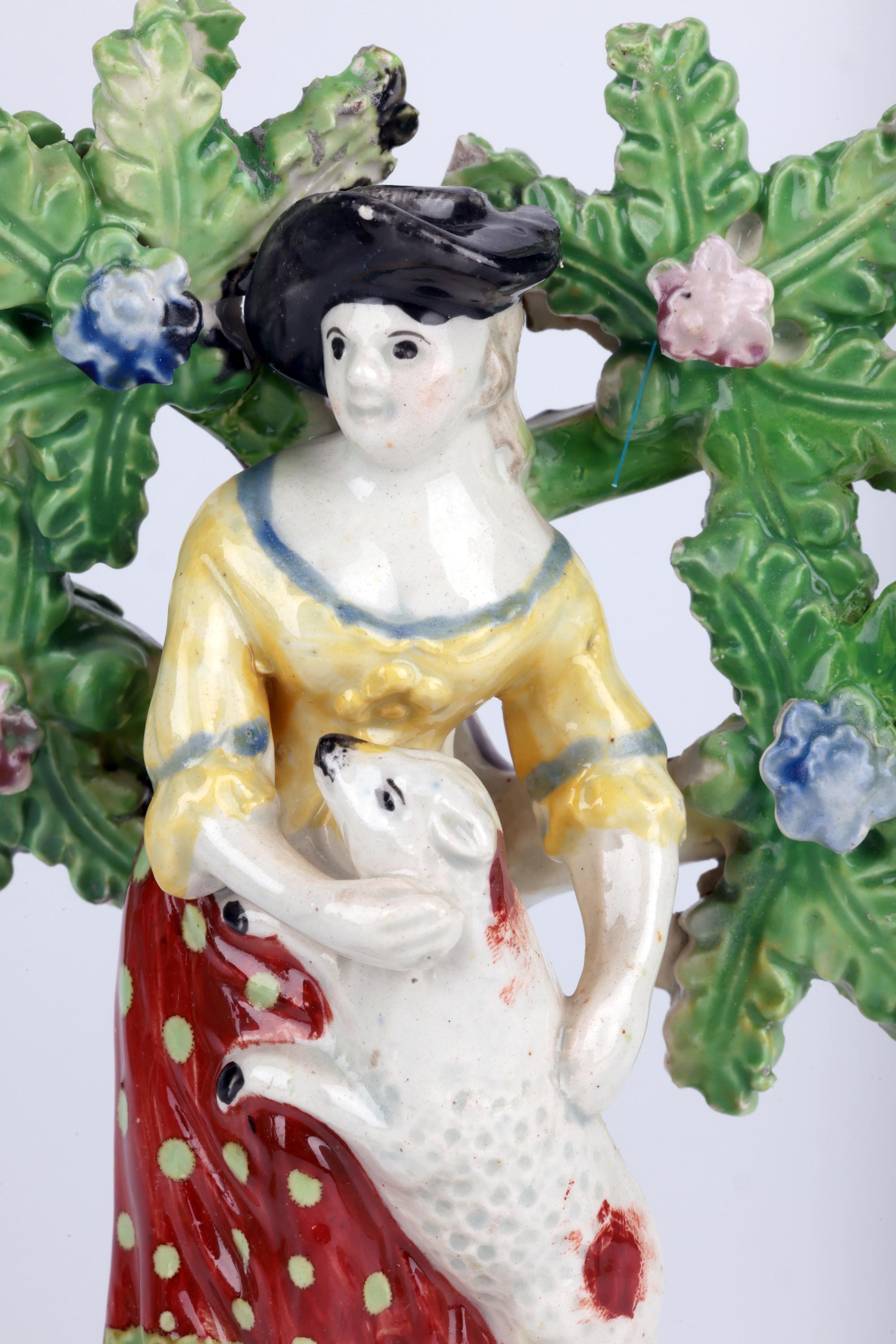 Staffordshire Pearlware Töpferei Hirte & Hirtin Figuren (Britisch) im Angebot