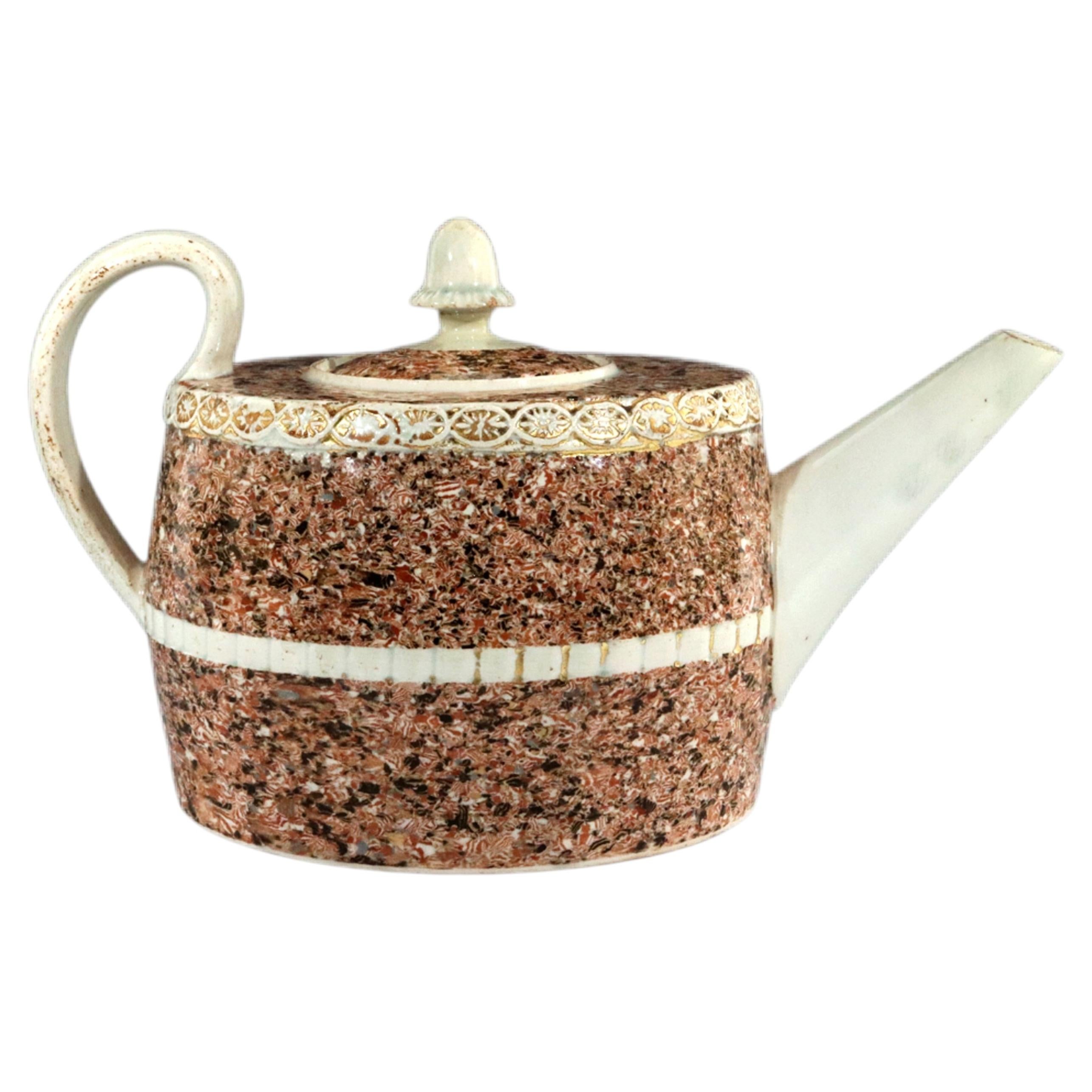 Staffordshire Pearlware Teapot by Ralph Wedgwood, Circa 1795 For Sale