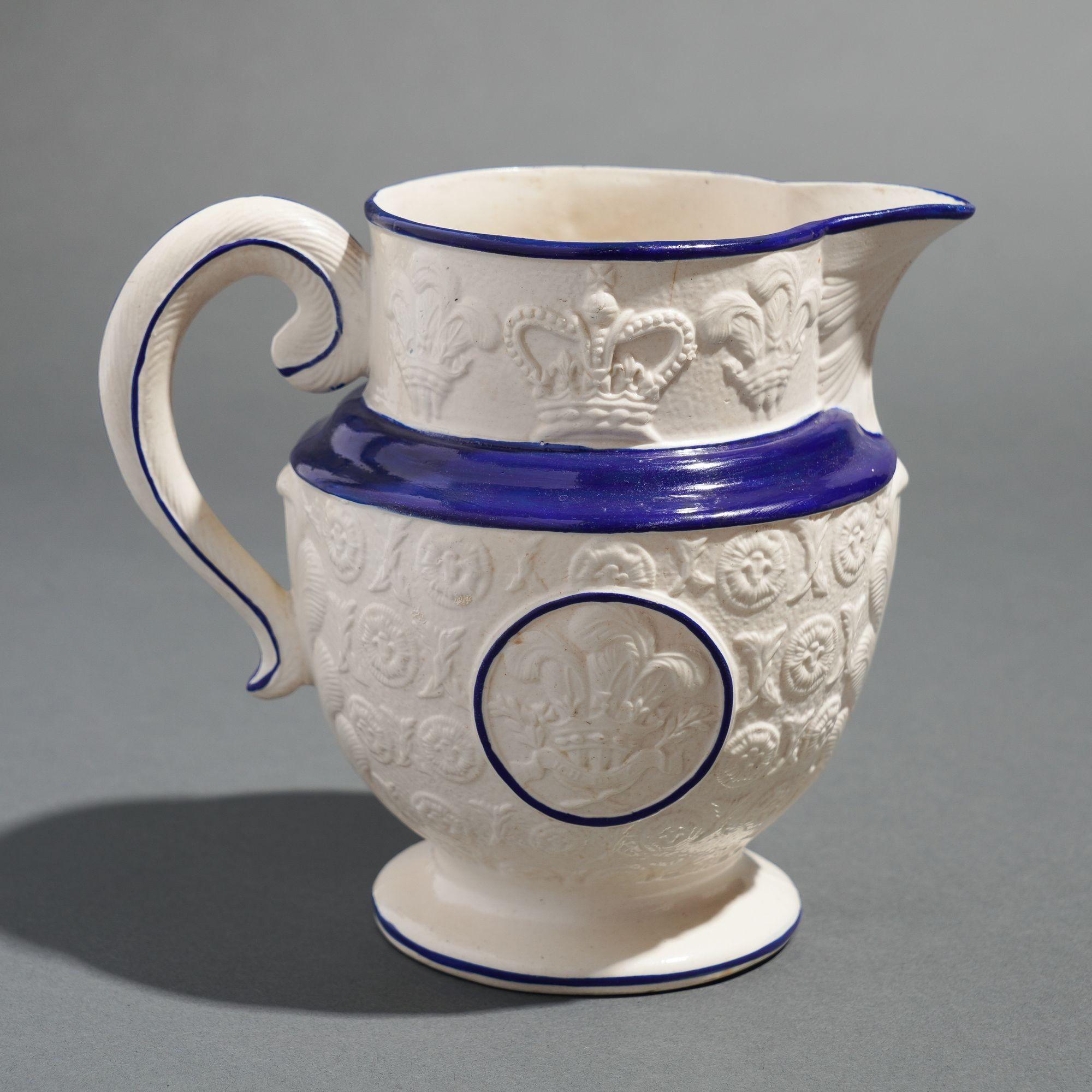 Early 19th Century Staffordshire pitcher commemorating the coronation of George IV, 1821 For Sale