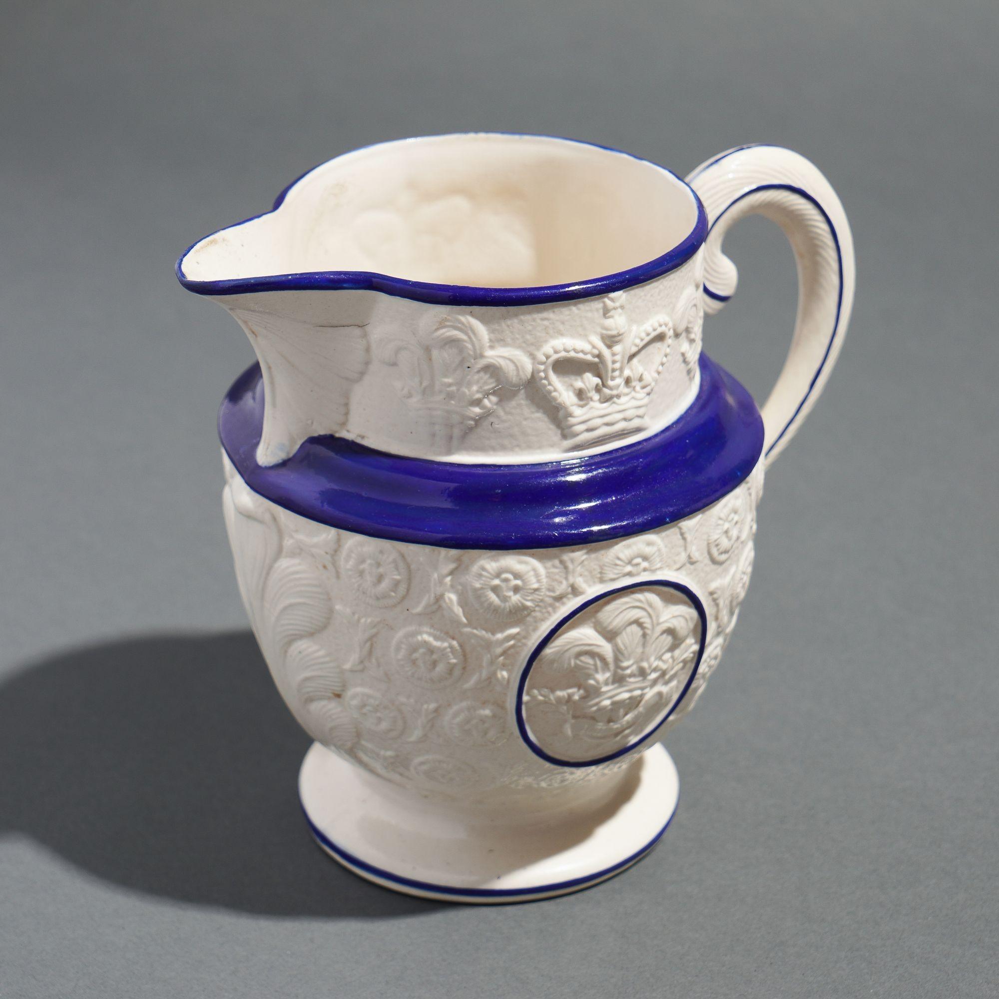 Staffordshire pitcher commemorating the coronation of George IV, 1821 For Sale 3