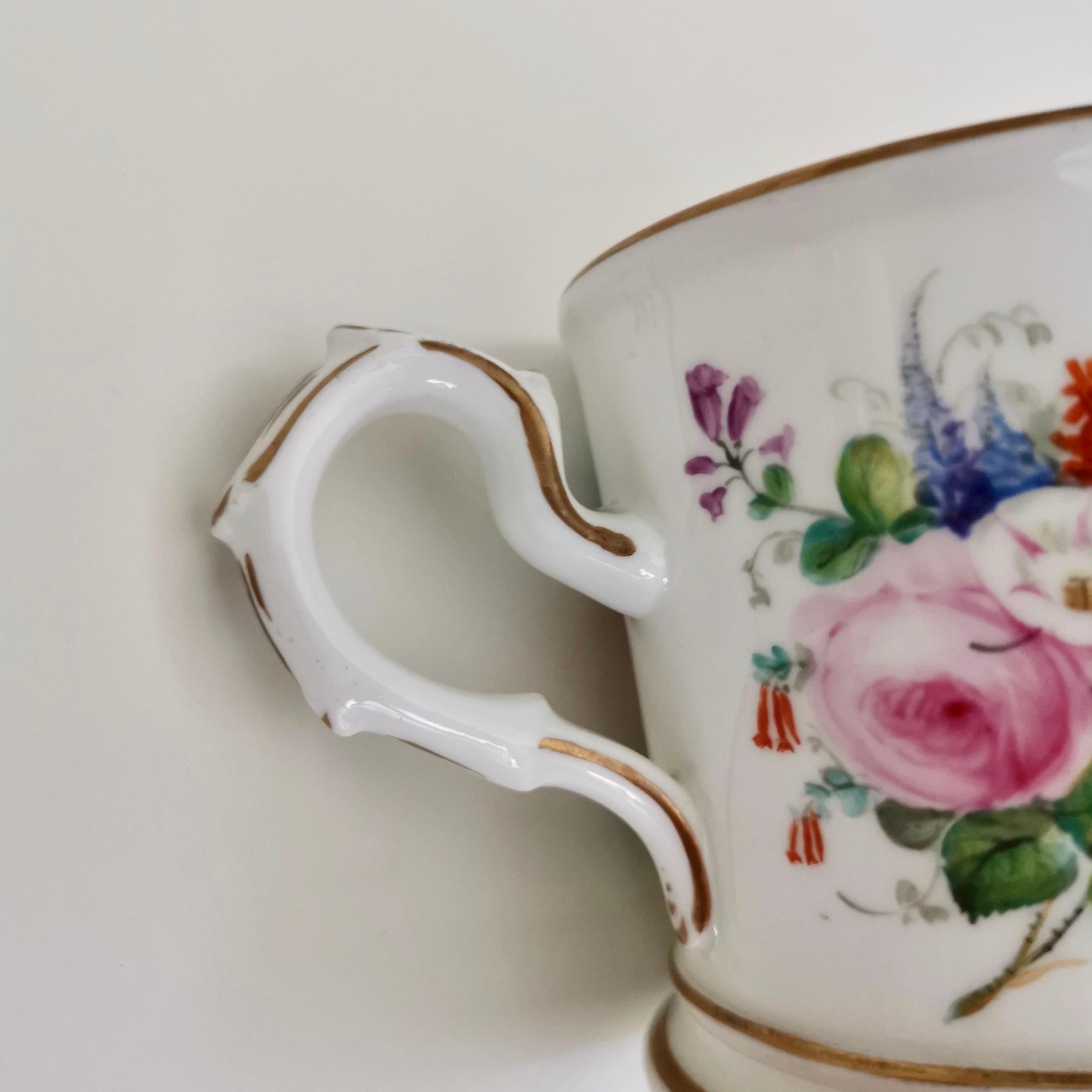 Staffordshire Porcelain Christening Mug, White with Flowers, Victorian, 1867 2