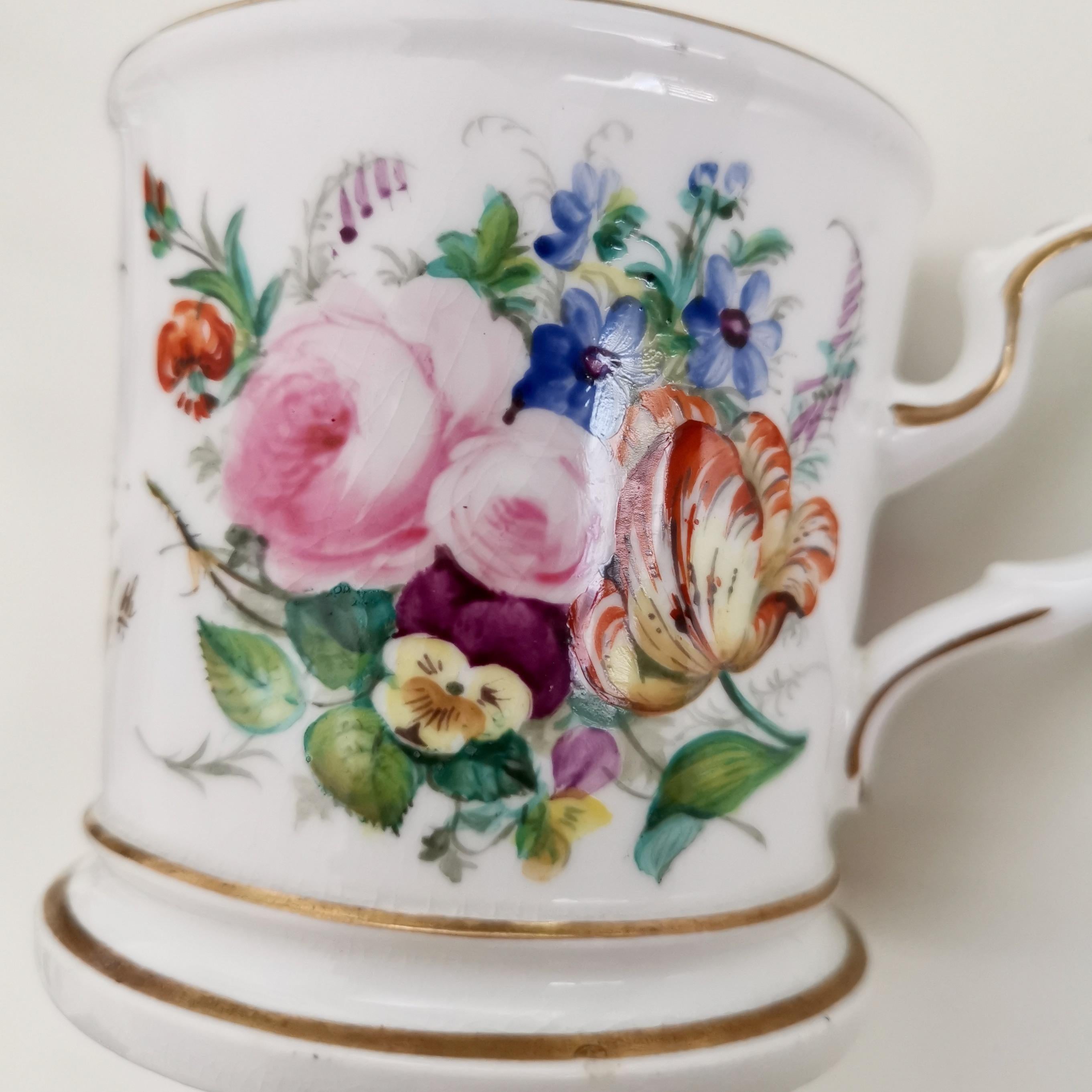 Staffordshire Porcelain Christening Mug, White with Flowers, Victorian, 1867 In Good Condition In London, GB