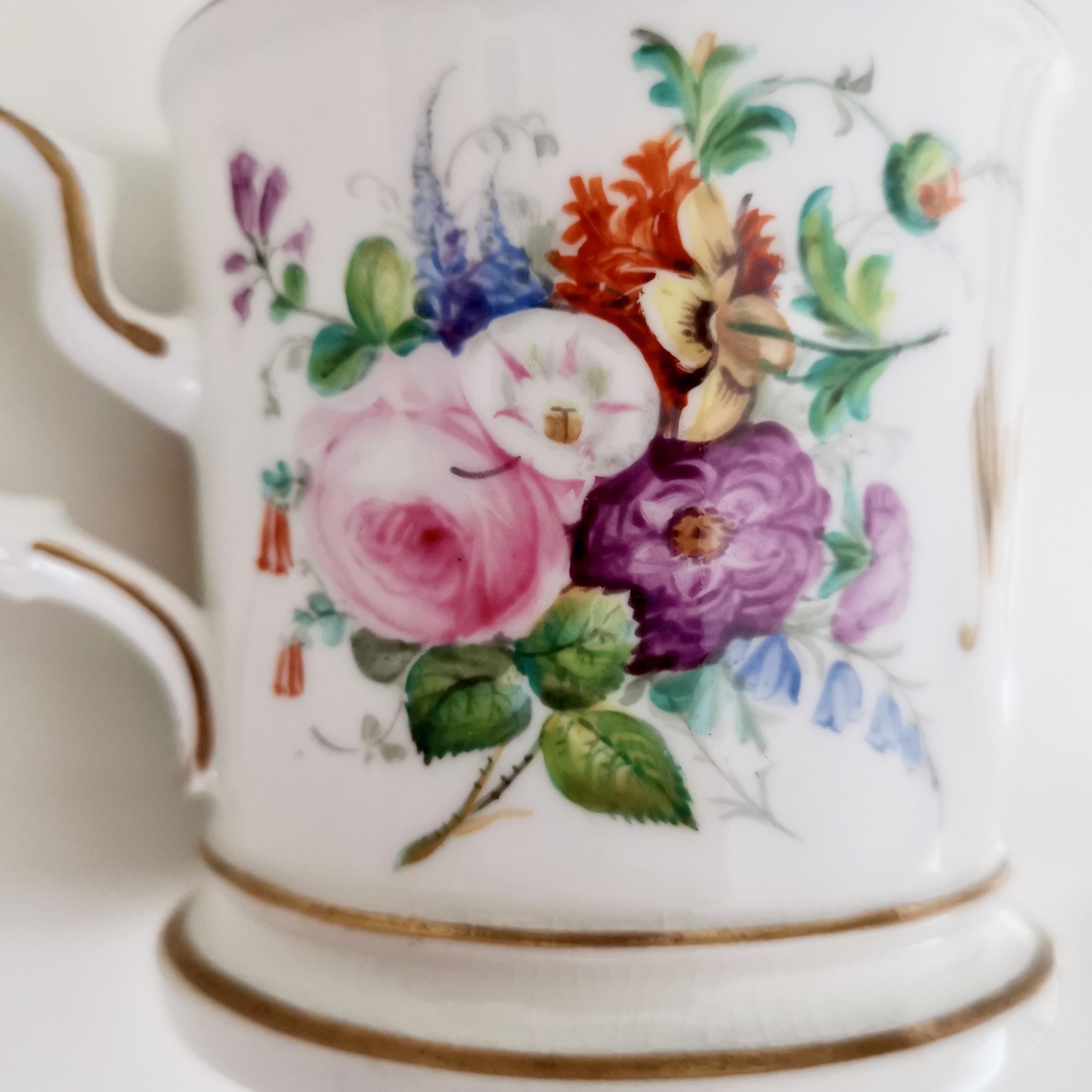 Staffordshire Porcelain Christening Mug, White with Flowers, Victorian, 1867 1