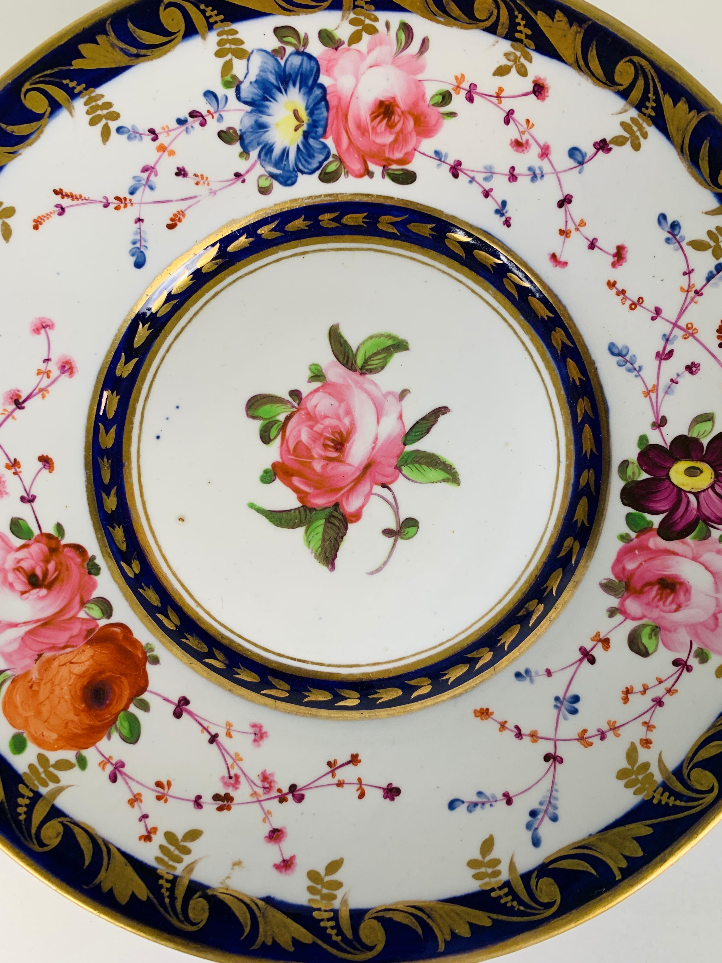 Hand-Painted Antique English Porcelain Dish Made in England Circa 1820 Decorated with Roses For Sale