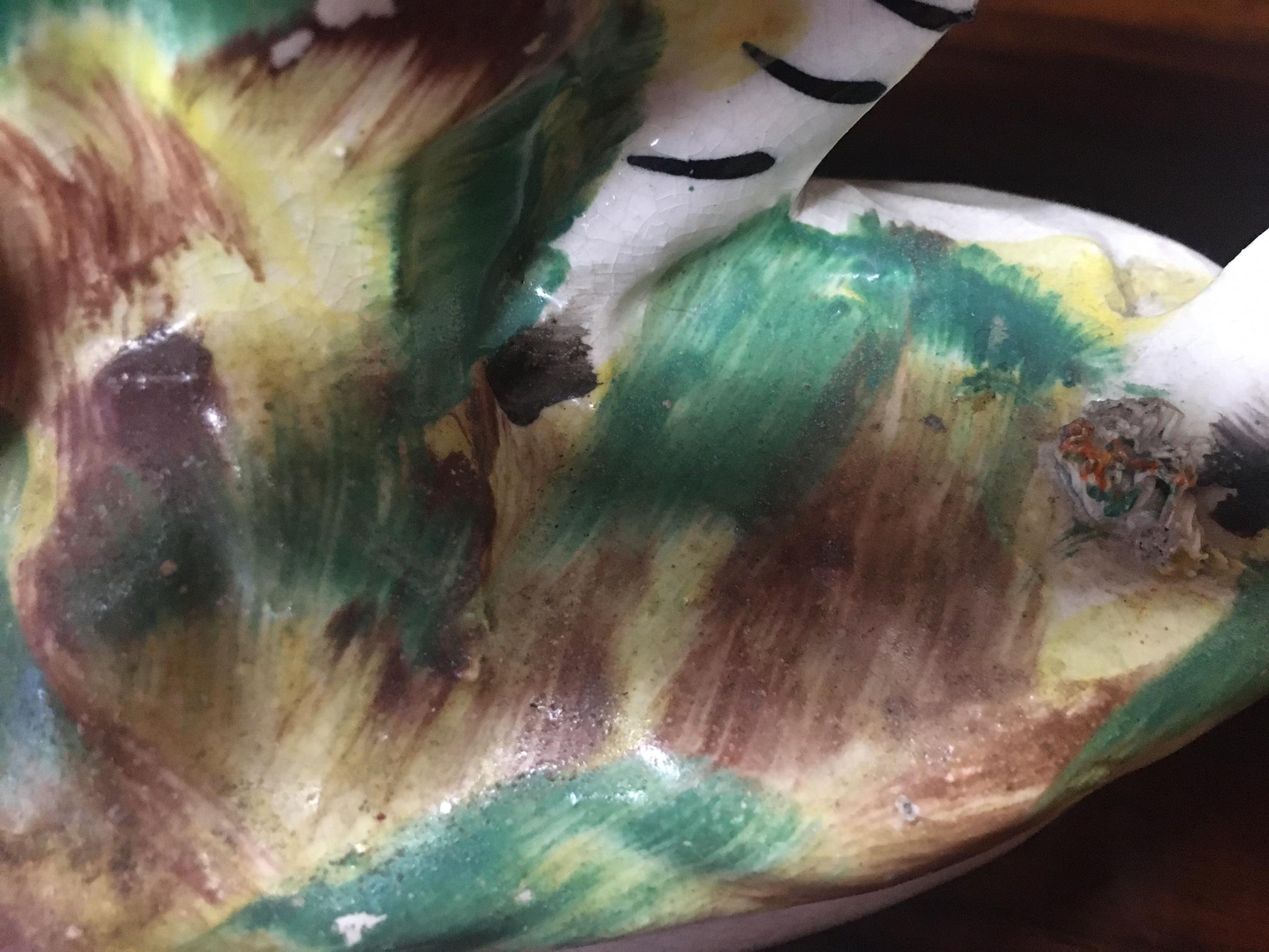 Porcellana Staffordshire Flatback di grandi dimensioni Zebra africana su cumulo d'erba c1850 in vendita 5