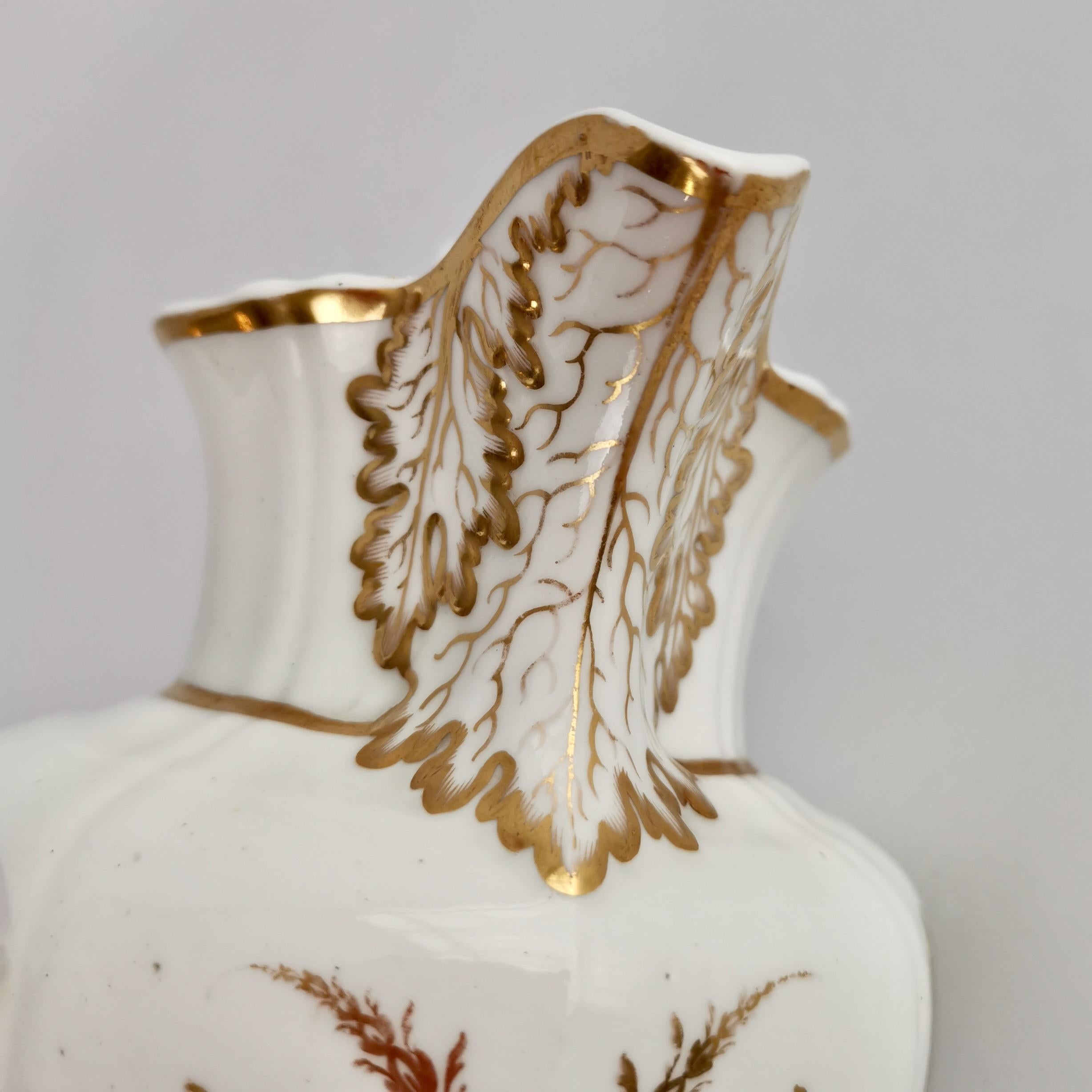 Early 19th Century Staffordshire Porcelain Jug, White with Landscapes, Regency ca 1820