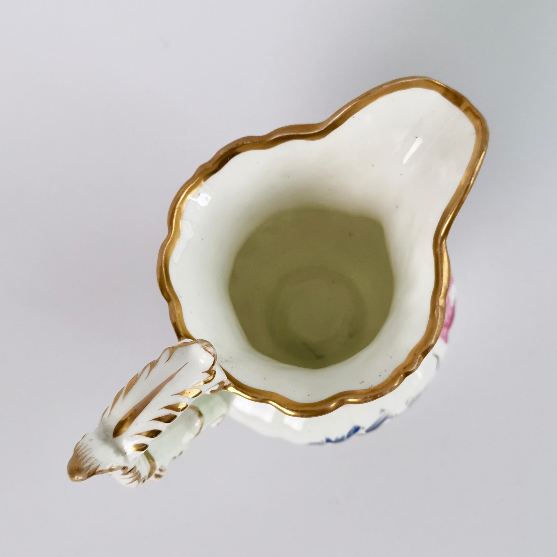 Hilditch Porcelain Pitcher, Apple Green with Hand Painted Flowers, circa 1830 6