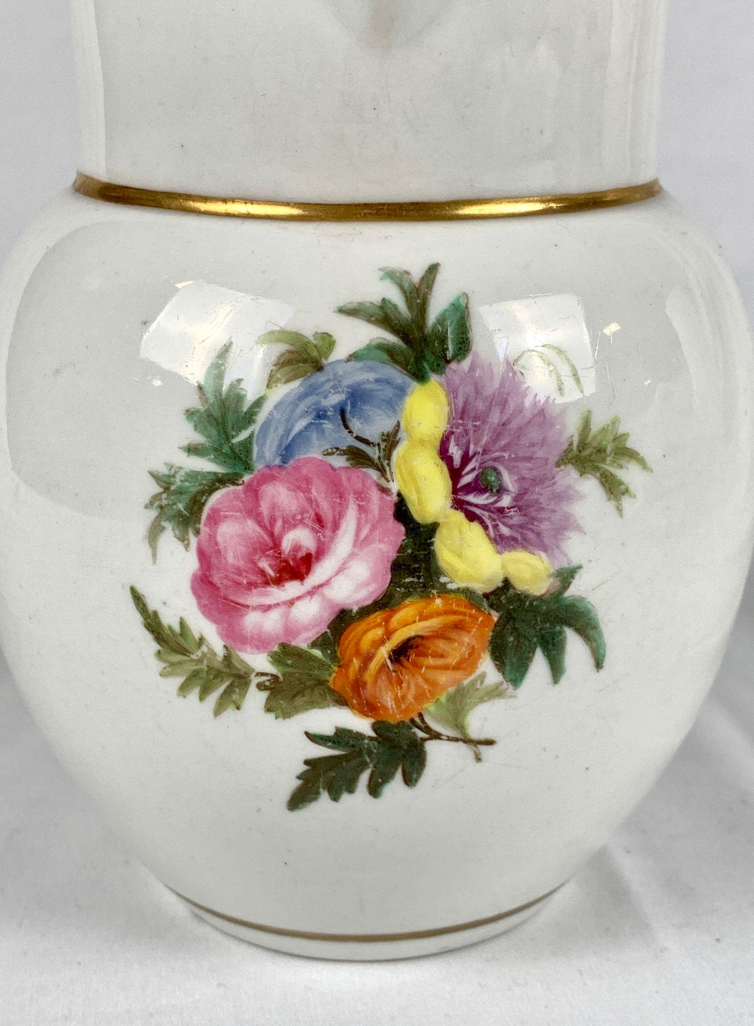 Country Staffordshire Porcelain Pitcher England Circa 1830 For Sale