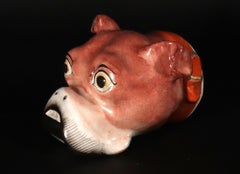 Staffordshire Pottery Bulldog Stirrup Cup