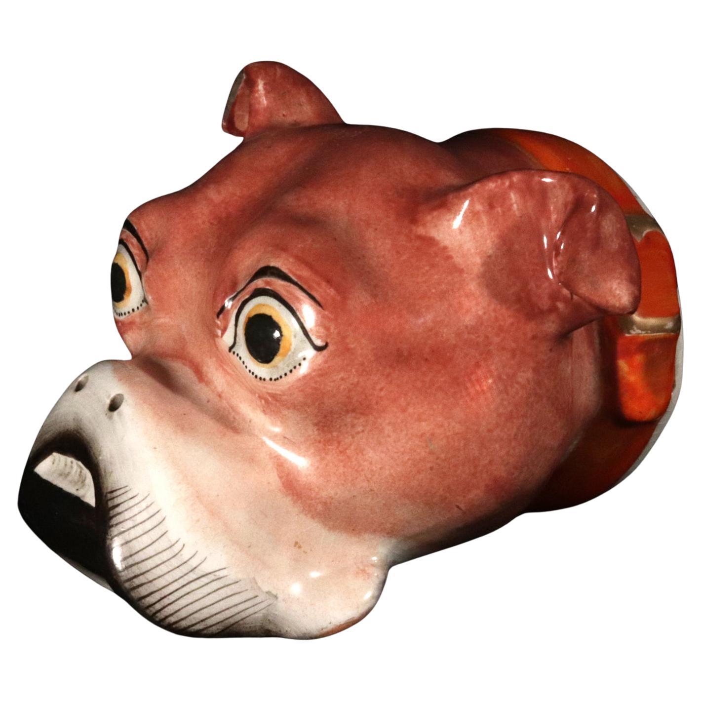 Staffordshire Pottery Bulldog Stirrup Cup