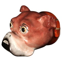 Staffordshire Pottery Bulldog Stirrup Cup