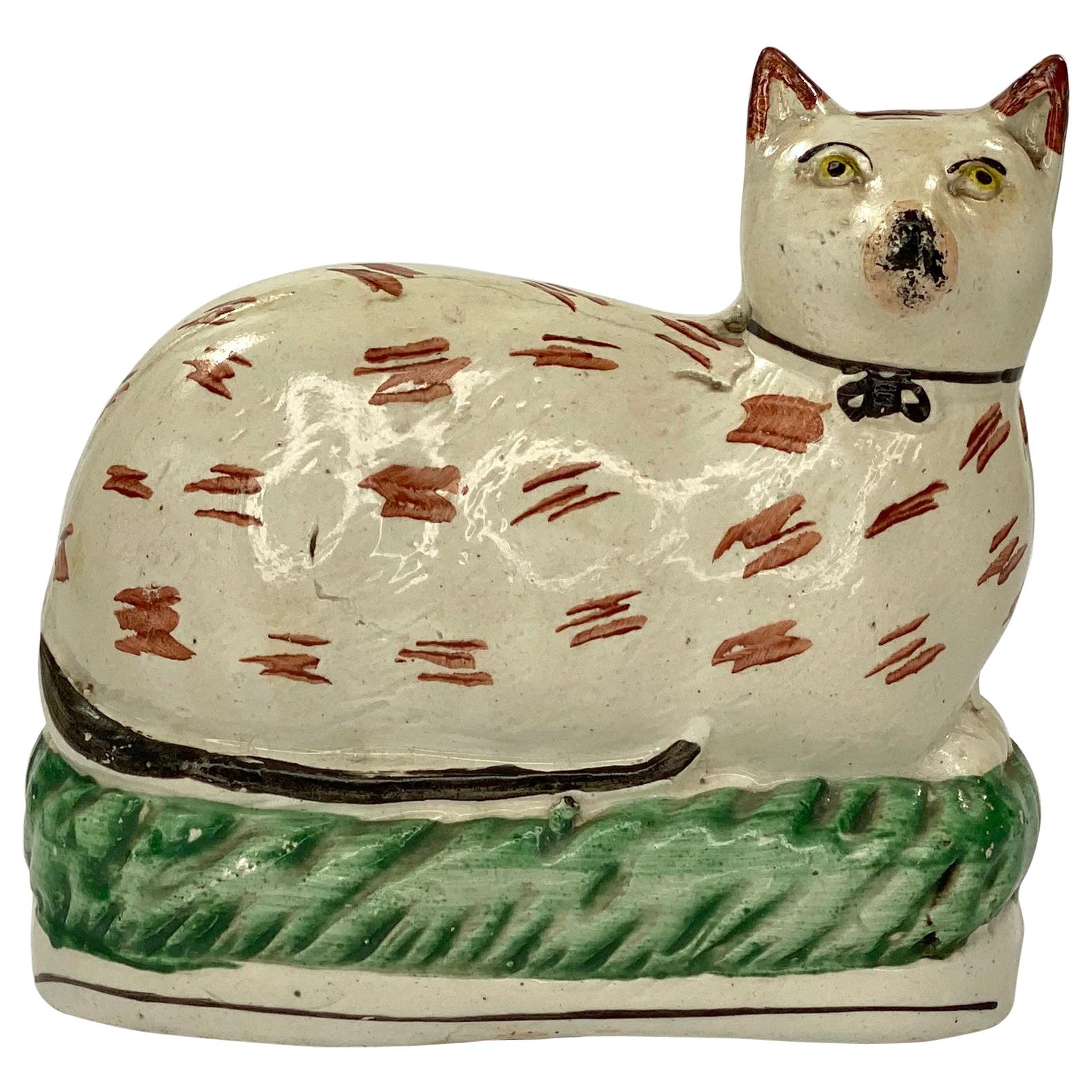 Staffordshire Reproduction Cat Figurine 