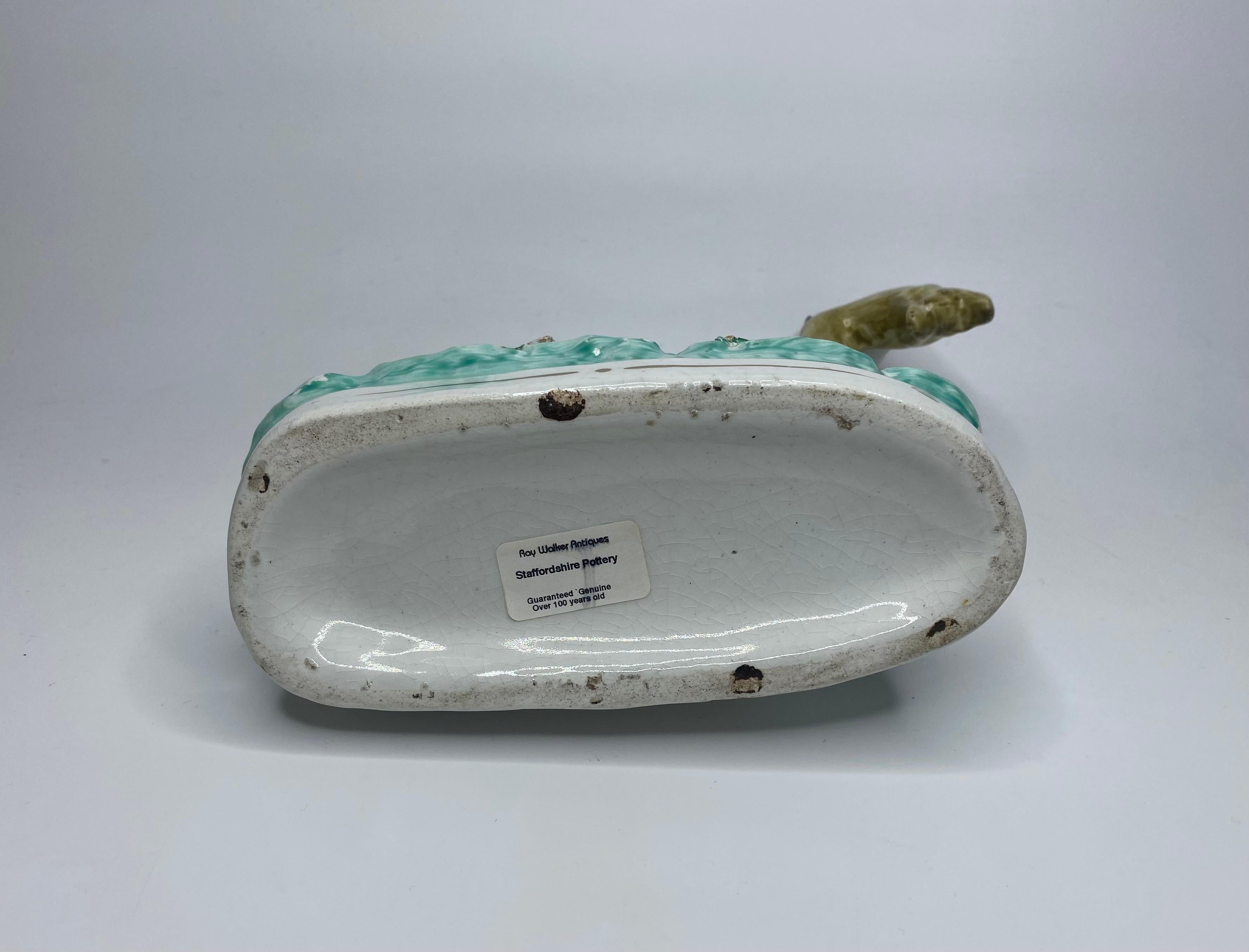 Staffordshire pottery Disraeli Curl Greyhounds, c. 1850. 1