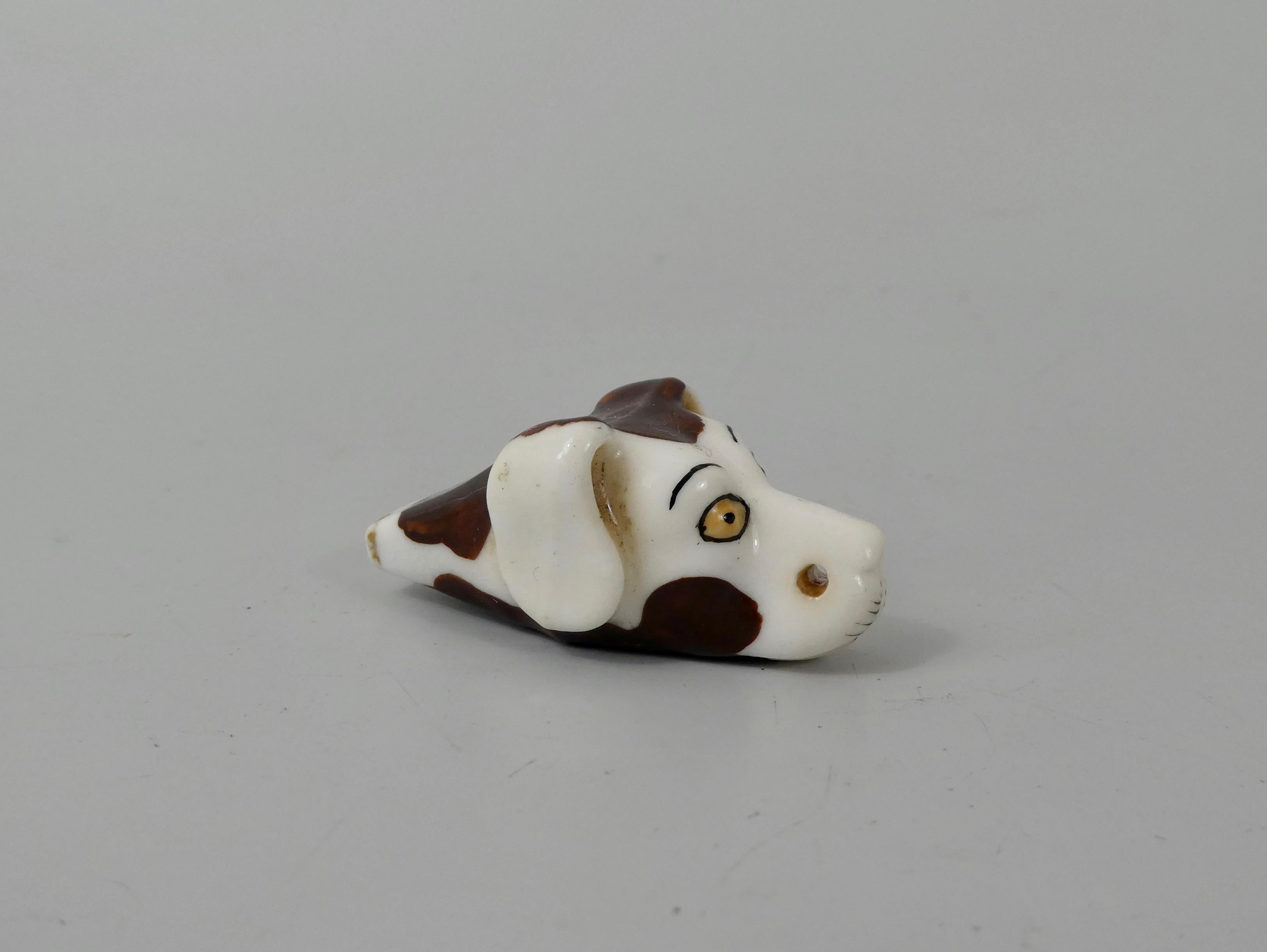 Georgian Staffordshire Pottery Dog Whistle, circa 1830