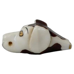 Antique Staffordshire Pottery Dog Whistle, circa 1830