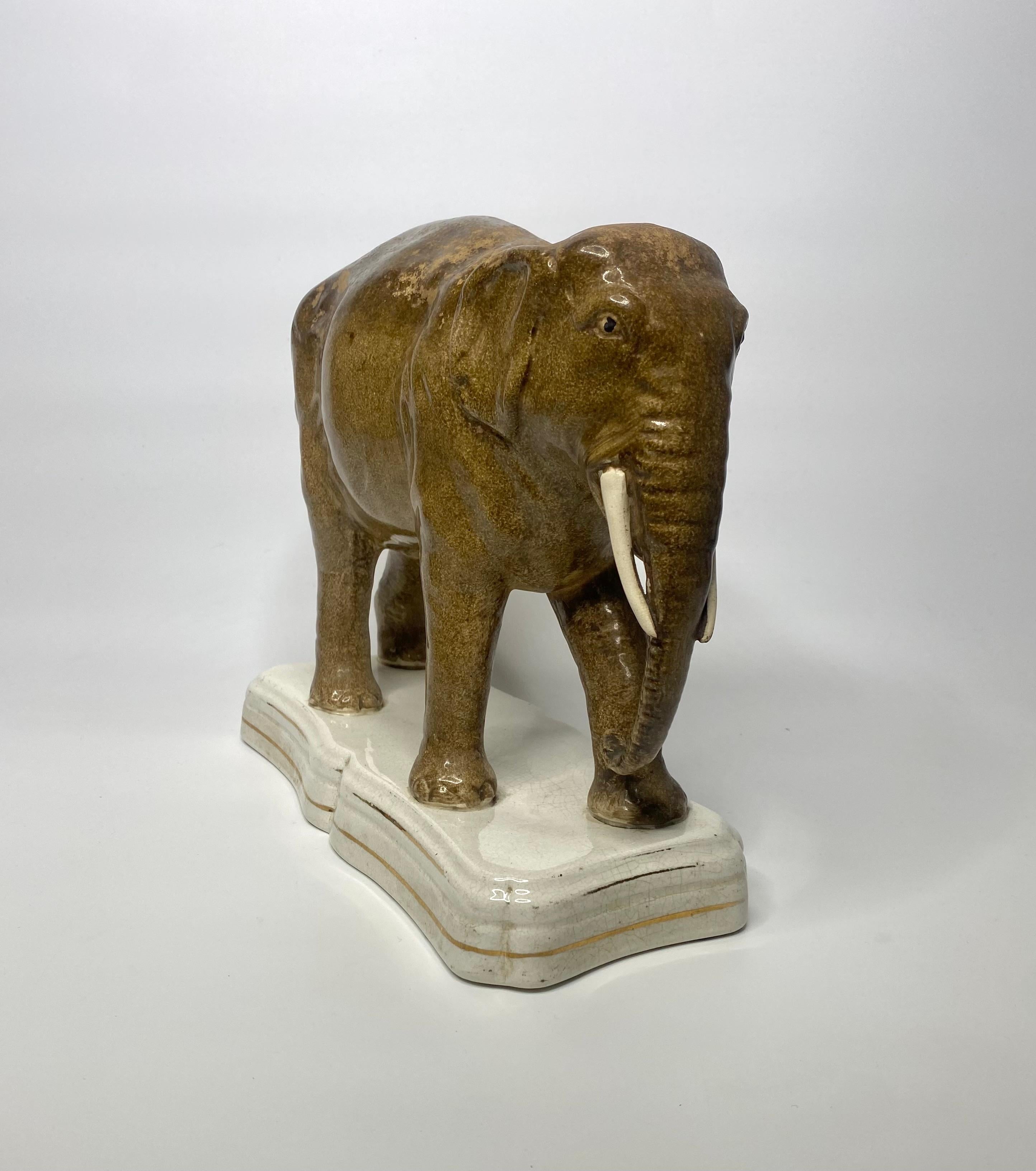 English Staffordshire pottery elephant, ‘Jumbo’, c. 1860.