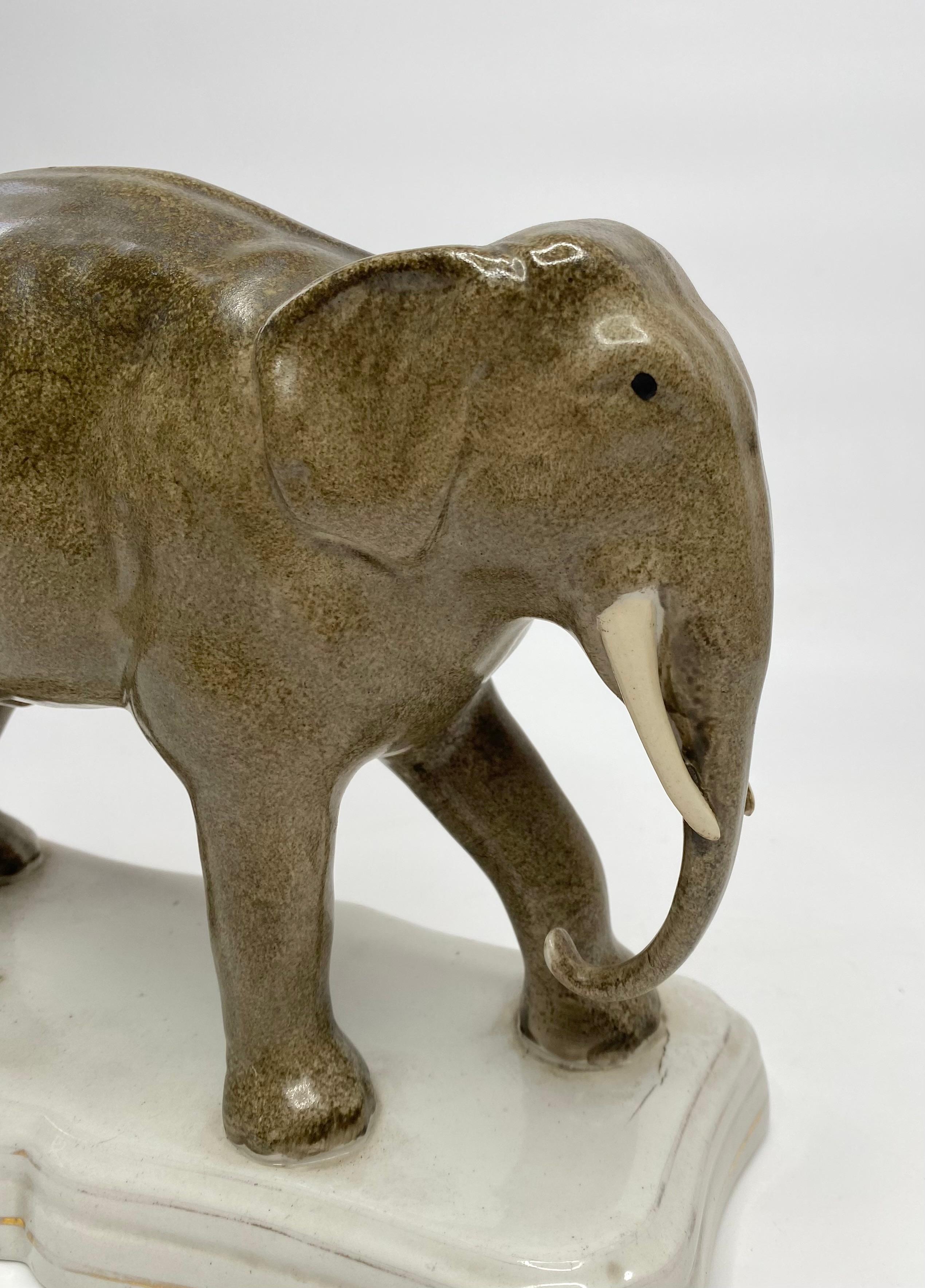 Staffordshire pottery elephant ‘Jumbo’, c. 1860. In Excellent Condition In Gargrave, North Yorkshire