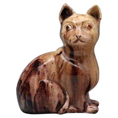 Staffordshire Pottery Figure of a Cat Mid-18th Century Whieldon Type