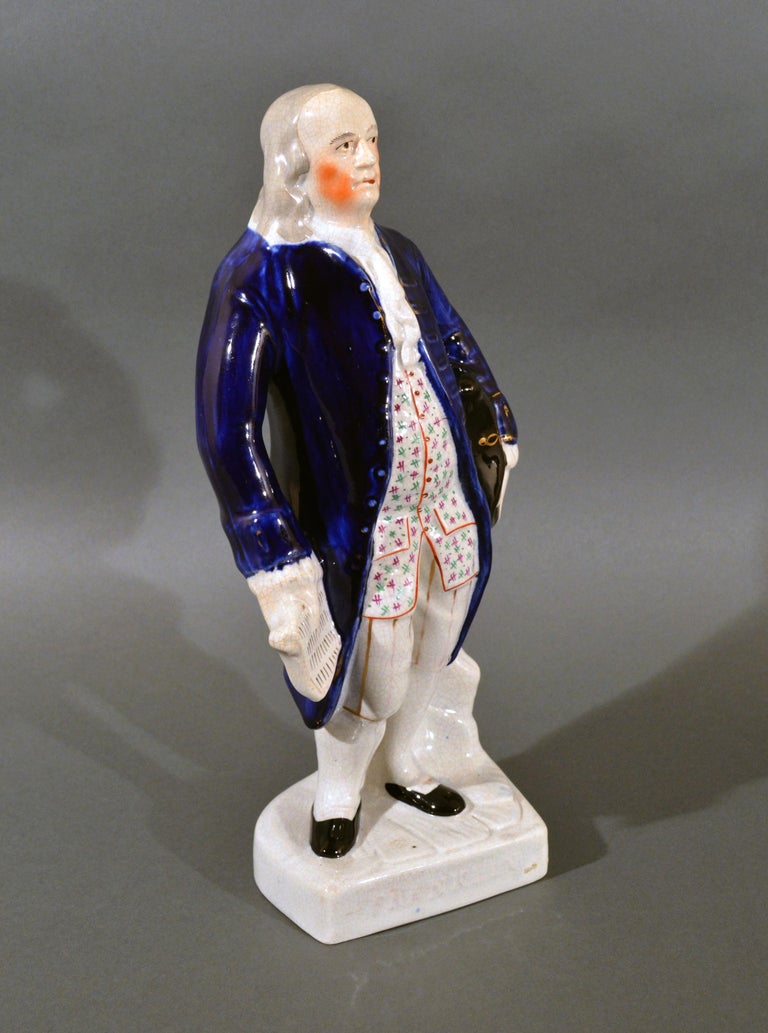 Staffordshire Pottery Figure Of Benjamin Franklin Named Franklin On Base For Sale At 1stdibs [ 1033 x 768 Pixel ]