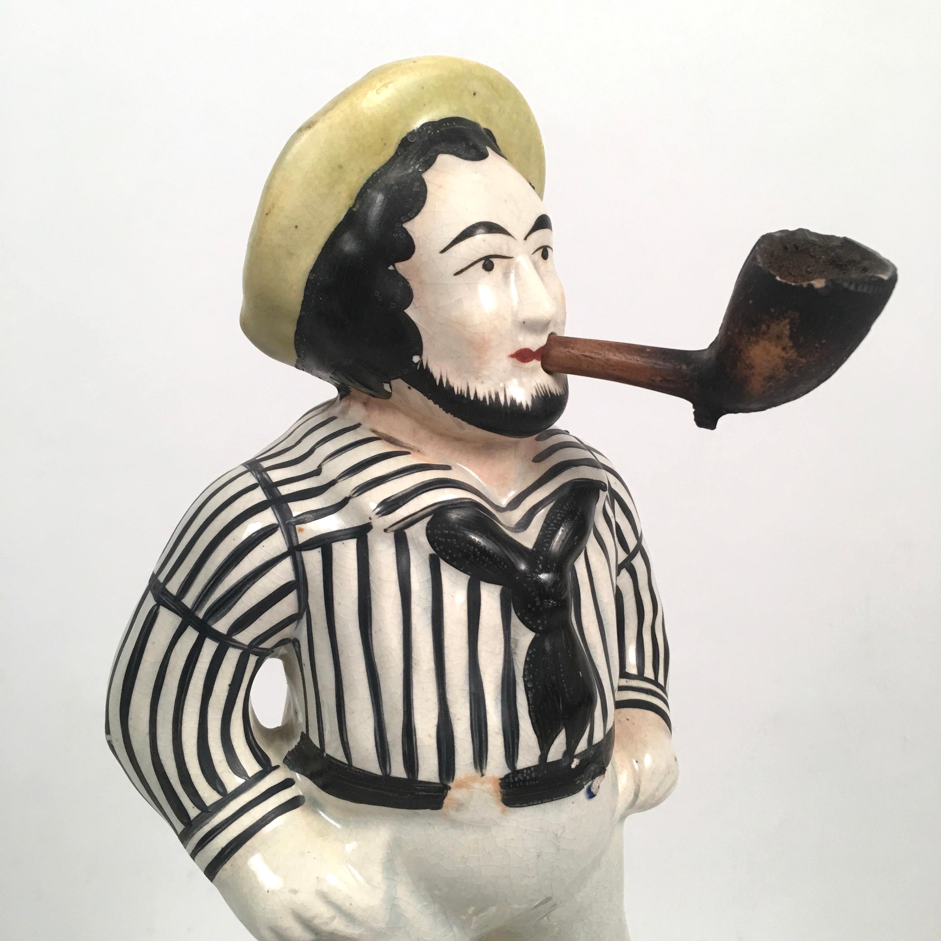 English Staffordshire Pottery Figure of Sailor Jack Tar