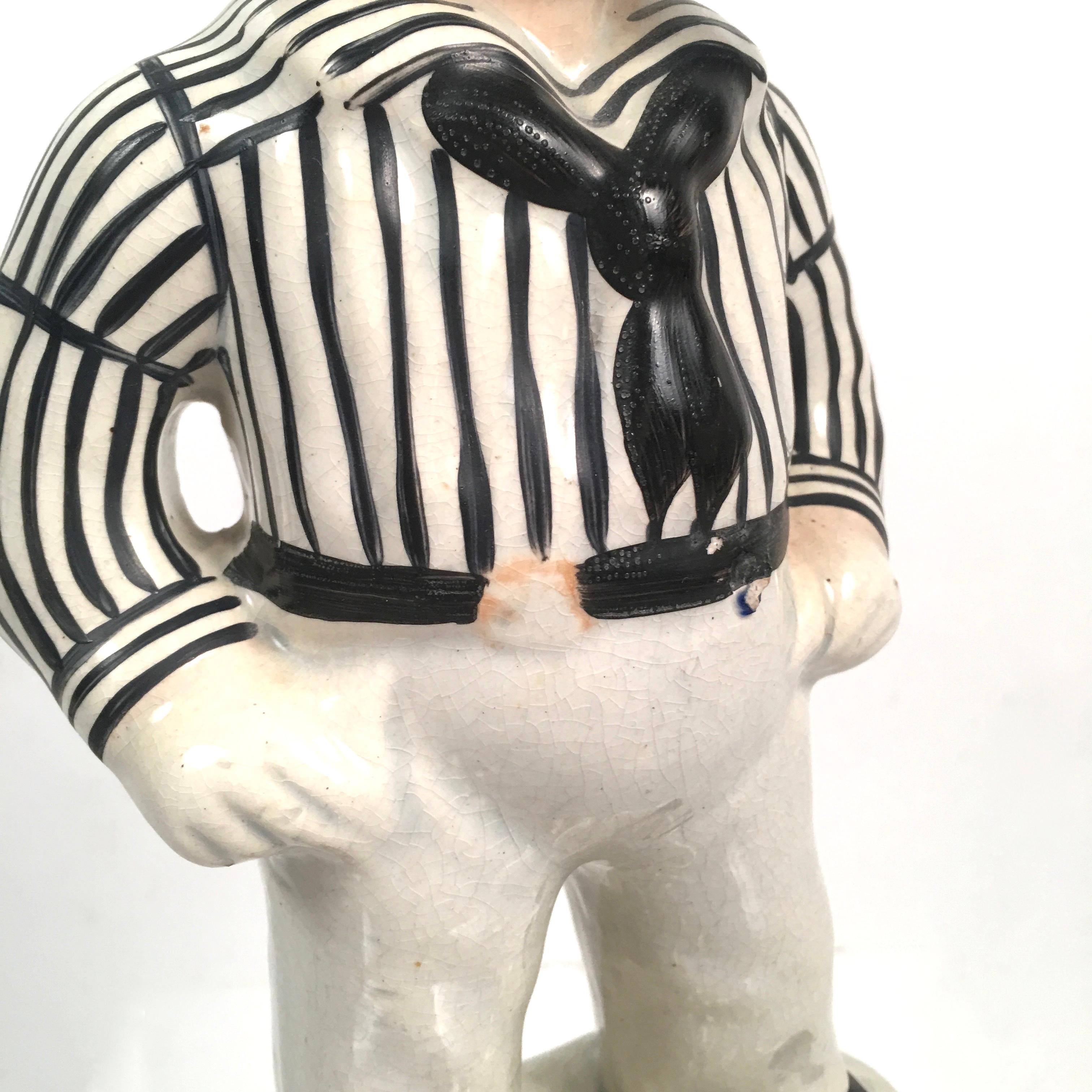 19th Century Staffordshire Pottery Figure of Sailor Jack Tar