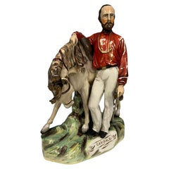 Staffordshire Pottery Garibaldi Figurine Porcelain Statue 1870