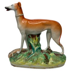 Staffordshire pottery Greyhound, Thomas Parr factory, c. 1850.