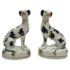 Staffordshire pottery Greyhounds, c. 1850.
