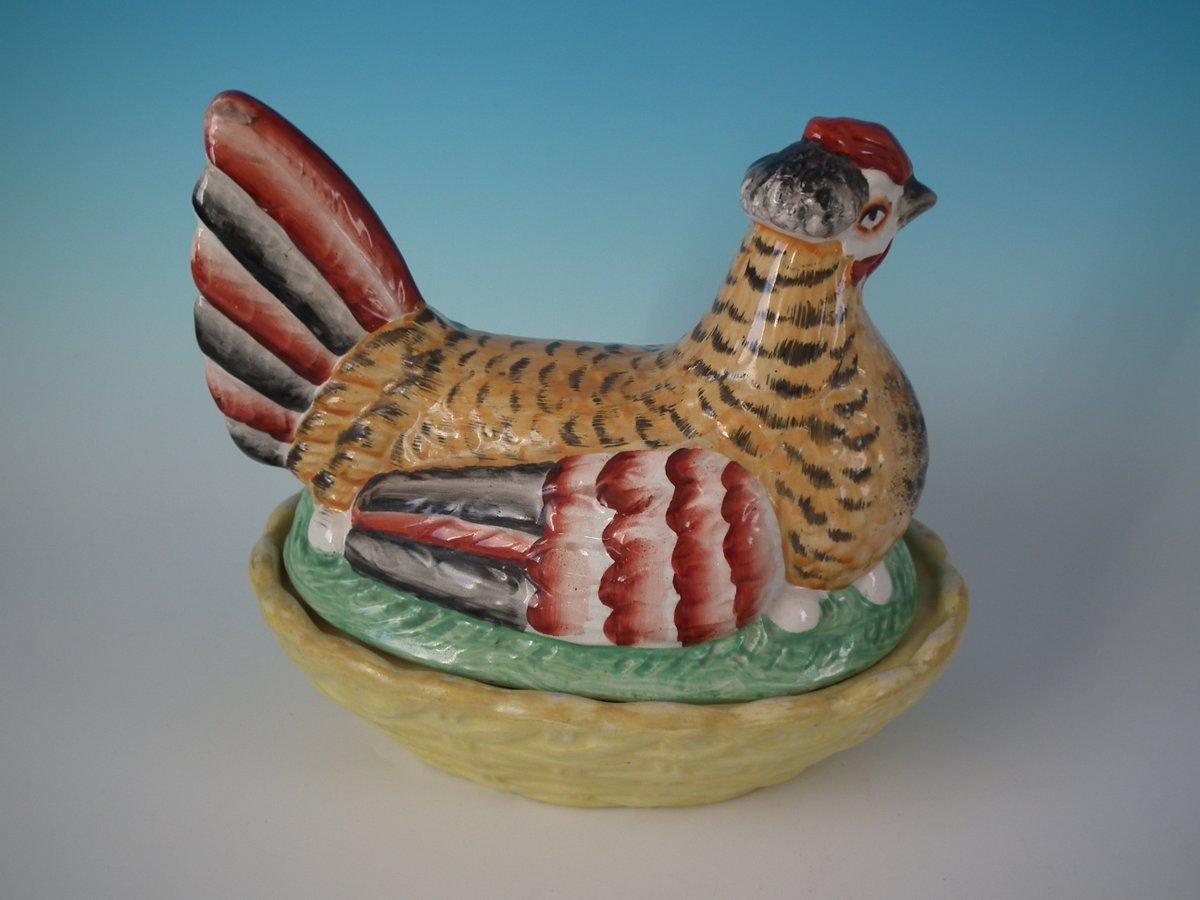 Staffordshire Pottery Hen on Nest Tureen 2