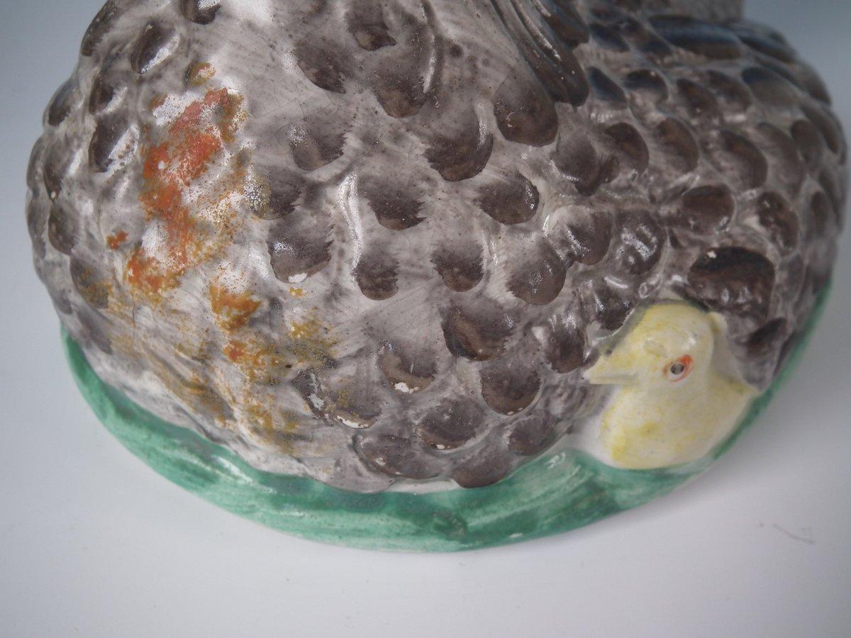 Staffordshire Pottery Hen with Chicks on Nest 8