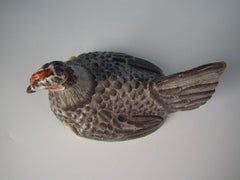 Staffordshire Pottery Hen with Chicks on Nest