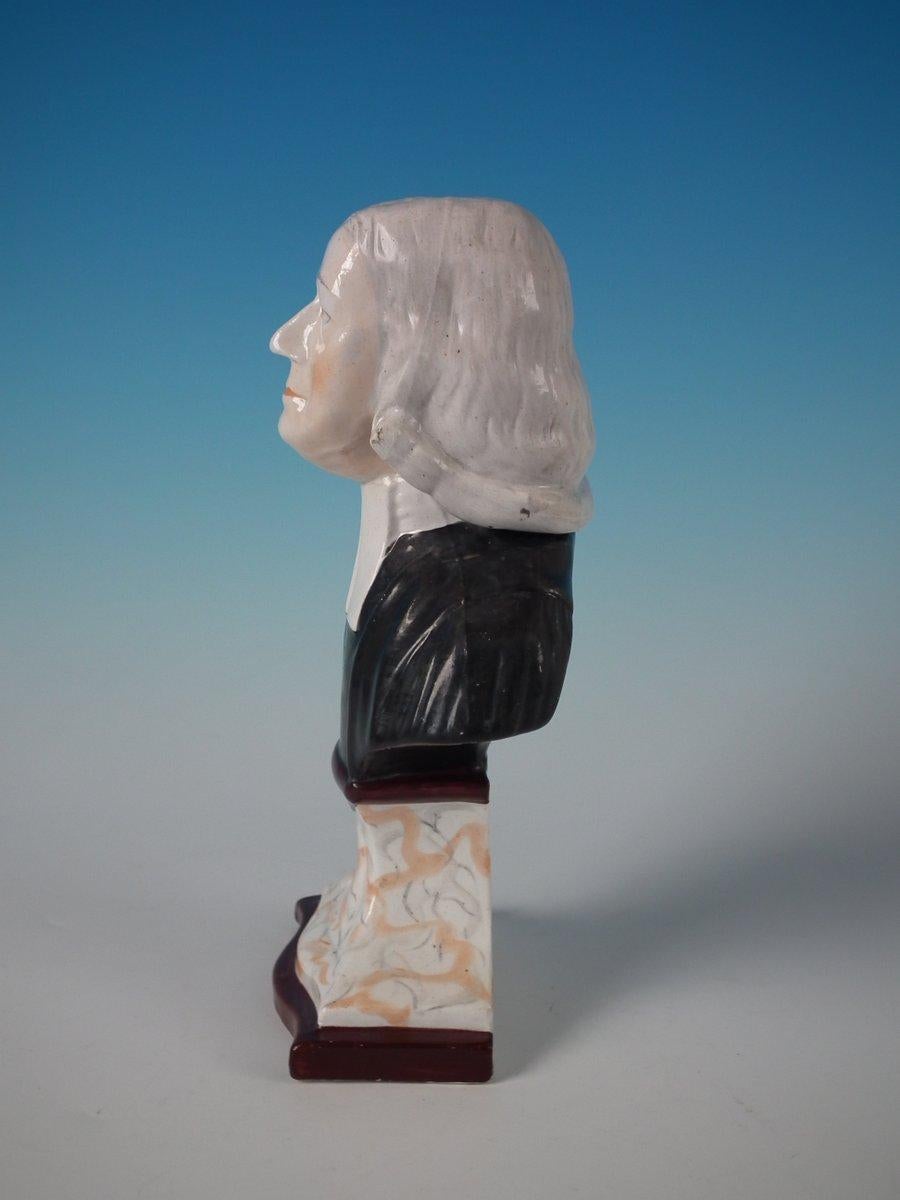 Vittoriano Busto di John Wesley in ceramica Staffordshire in vendita