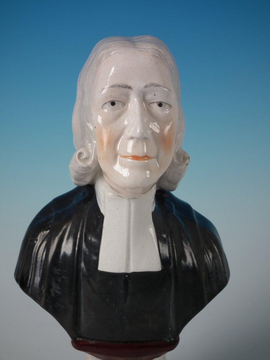 English Staffordshire Pottery 'John Wesley' Bust For Sale