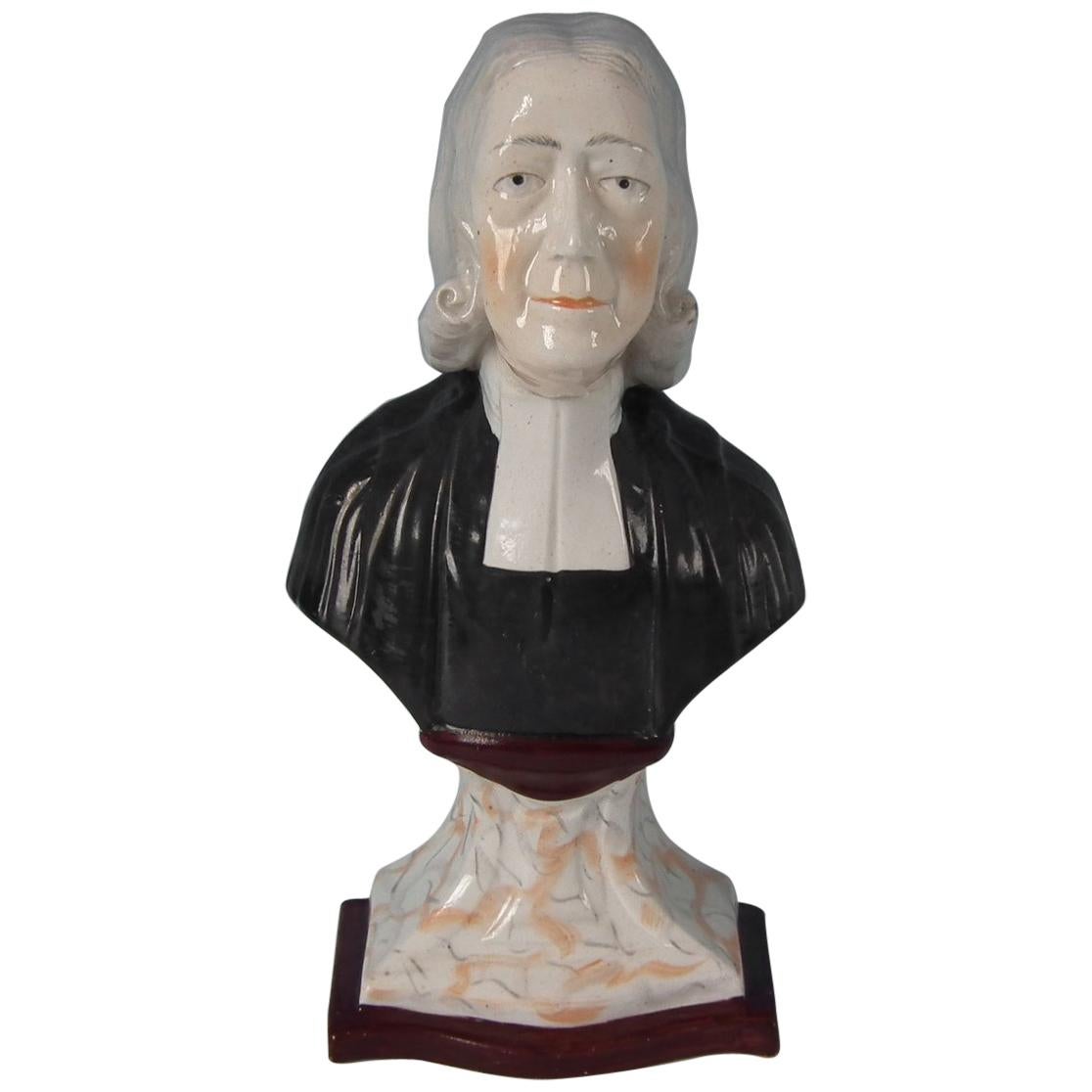 Staffordshire Pottery 'John Wesley' Bust