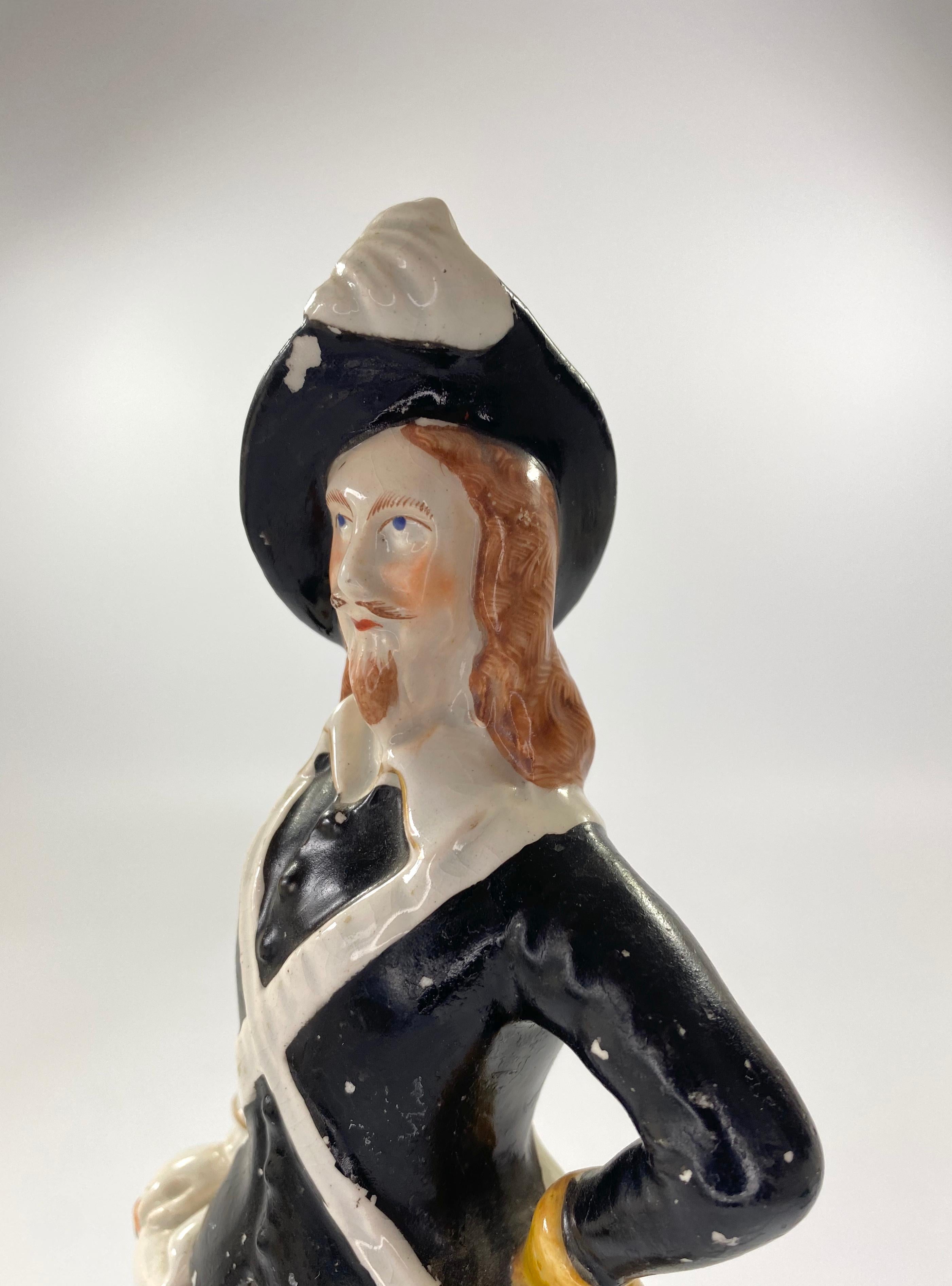 Staffordshire Pottery King Charles I, c. 1860 In Good Condition In Gargrave, North Yorkshire