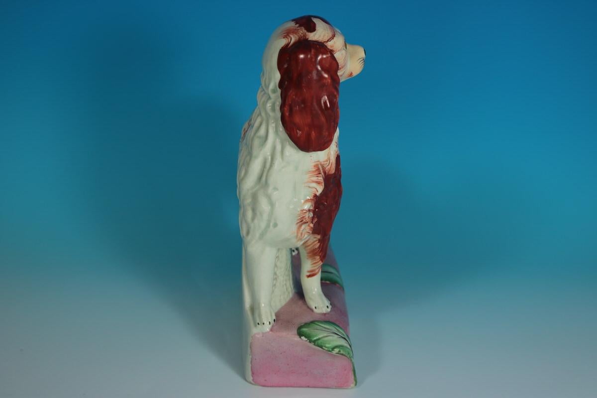 Victorian Staffordshire Pottery King Charles Spaniel Figure